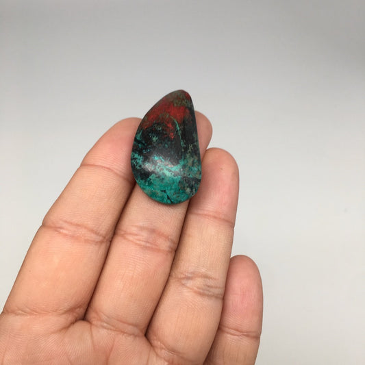 9.4g, 1.4"x0.8"x7mm Sonora Sunset Chrysocolla Cuprite Cabochon @Mexico,SC469 - watangem.com