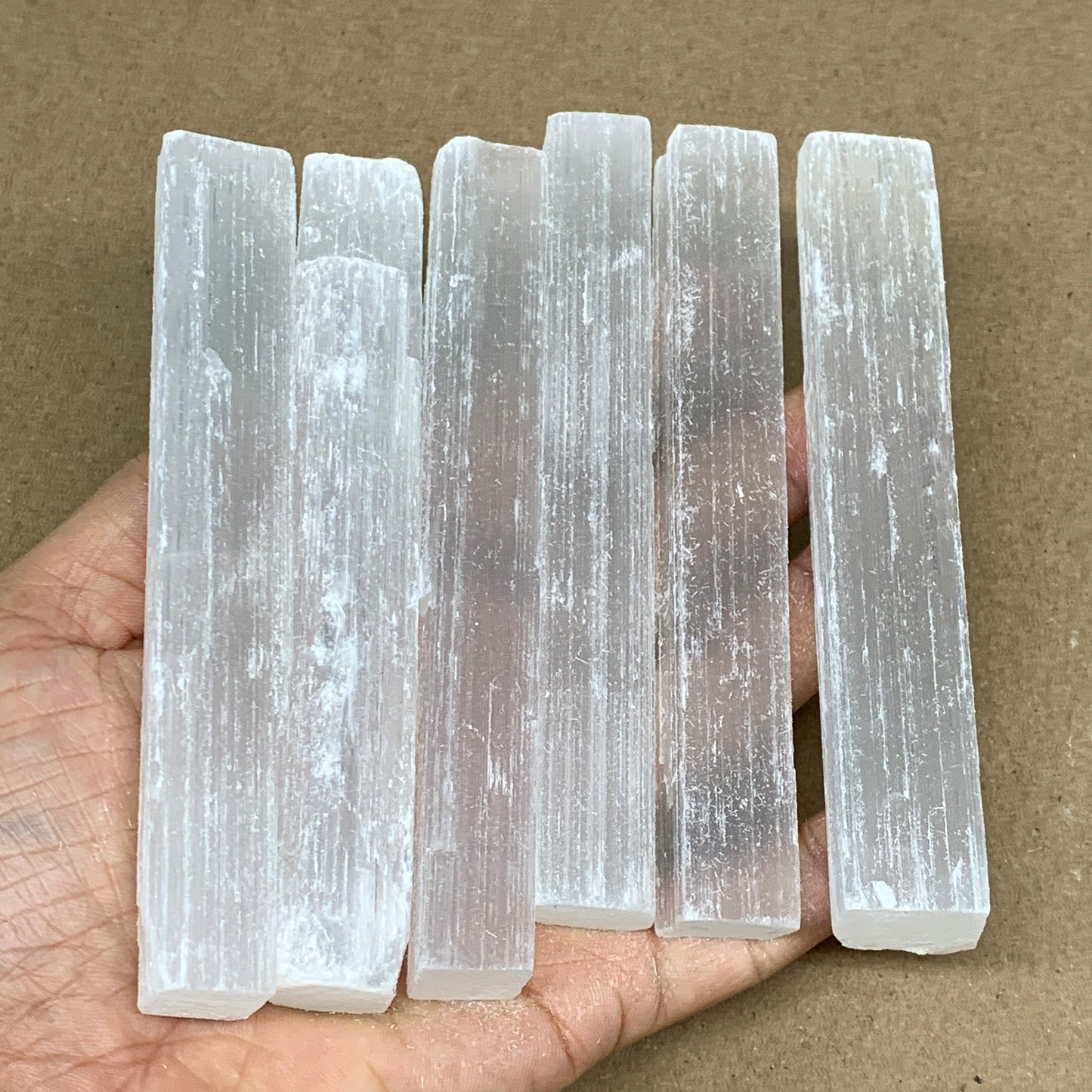 5 lbs, 4.6" - 4.8", 35pcs, Natural Rough Solid Selenite Crystal Blade Sticks, B1