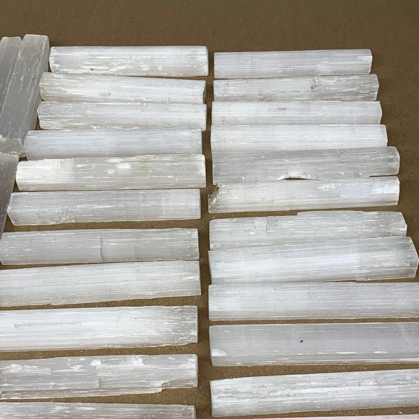 5 lbs, 4.6" - 4.8", 35pcs, Natural Rough Solid Selenite Crystal Blade Sticks, B1