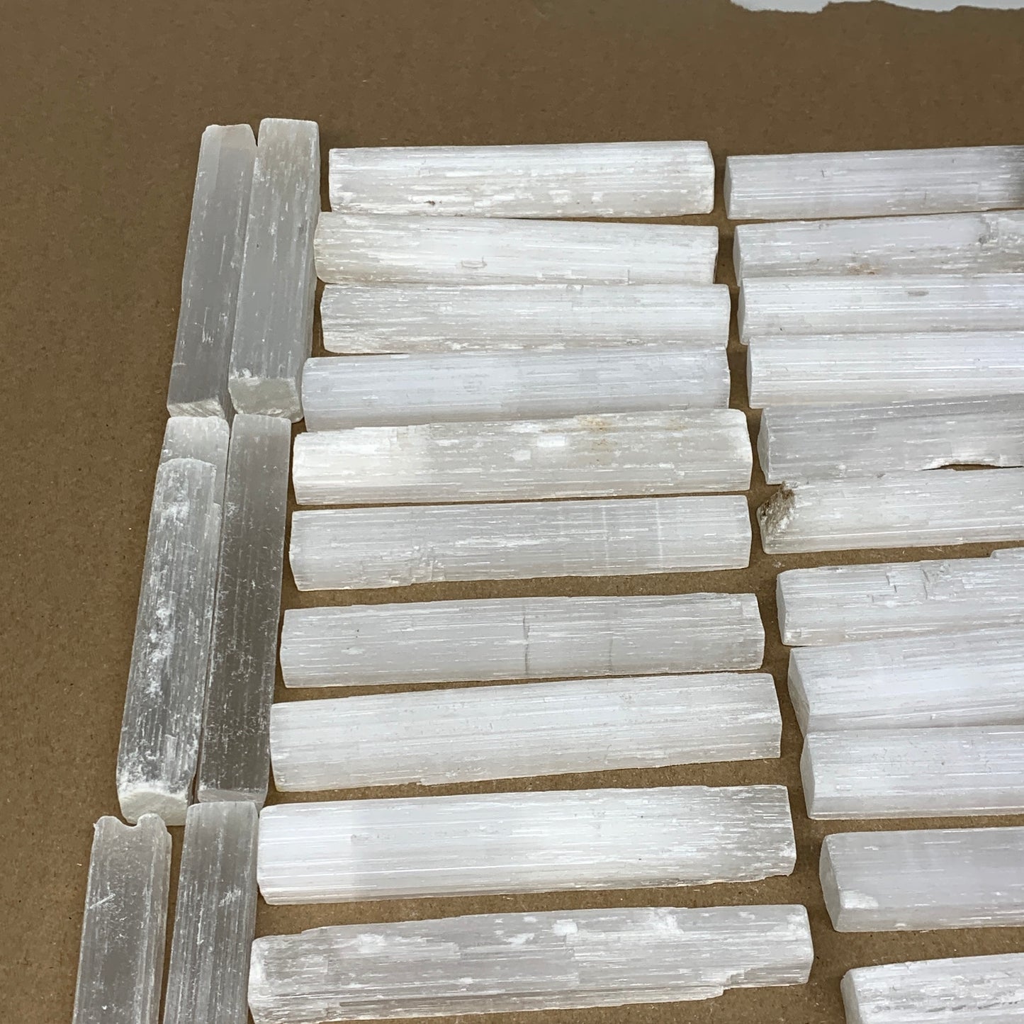 5 lbs, 4.6" - 4.8", 35pcs, Natural Rough Solid Selenite Crystal Blade Sticks, B1