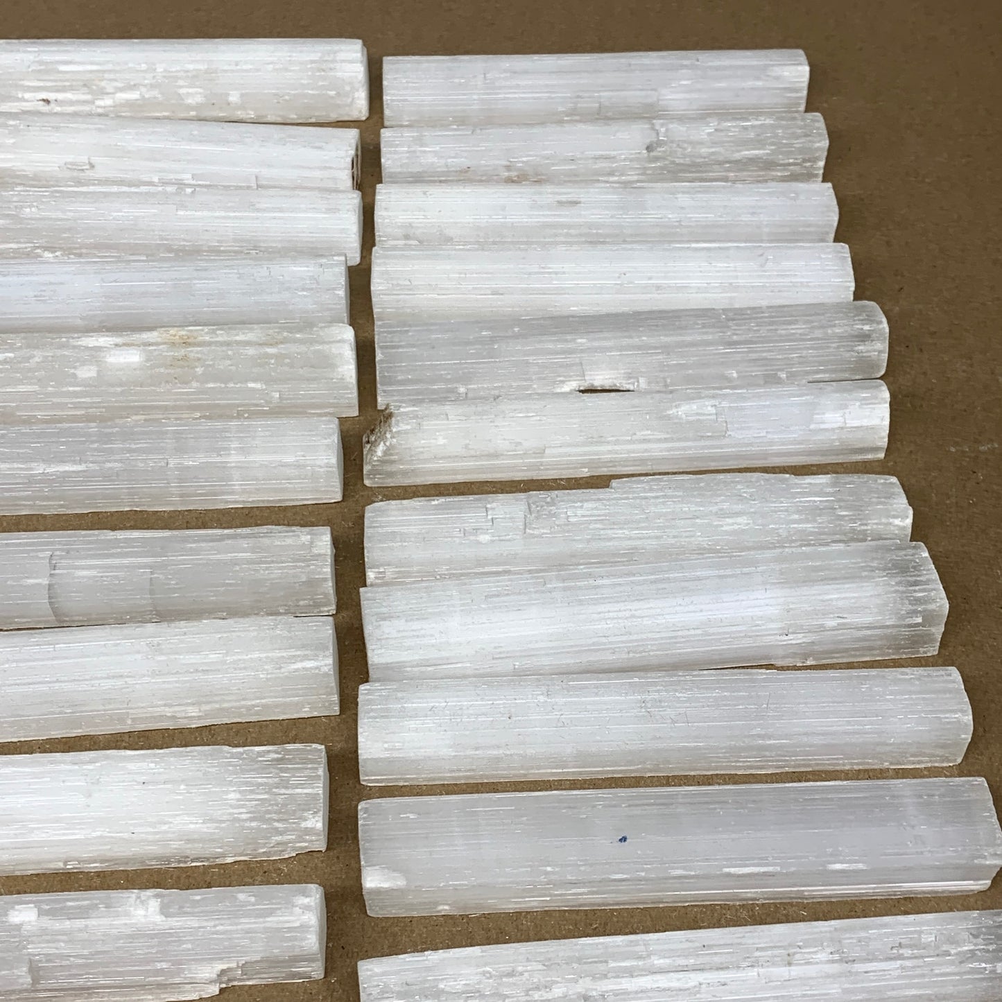 5 lbs, 4.6" - 4.8", 35pcs, Natural Rough Solid Selenite Crystal Blade Sticks, B1