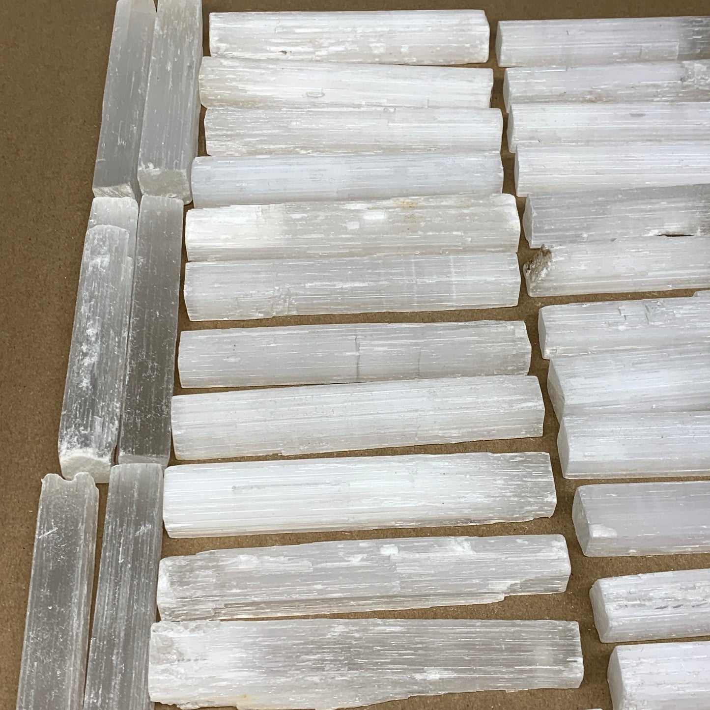 5 lbs, 4.6" - 4.8", 35pcs, Natural Rough Solid Selenite Crystal Blade Sticks, B1