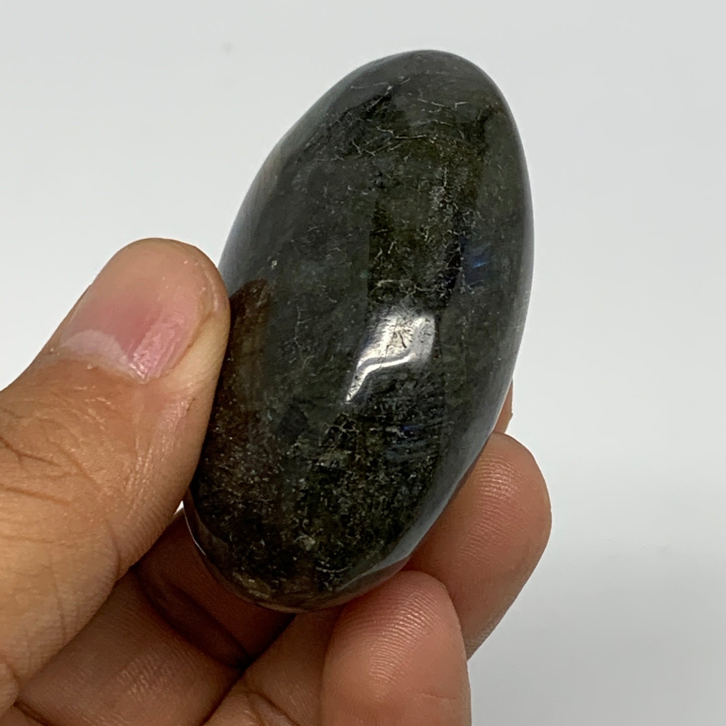 72.6g,2.1"x1.5"x0.9", Labradorite Palm-stone Polished Reiki @Madagascar,B17799