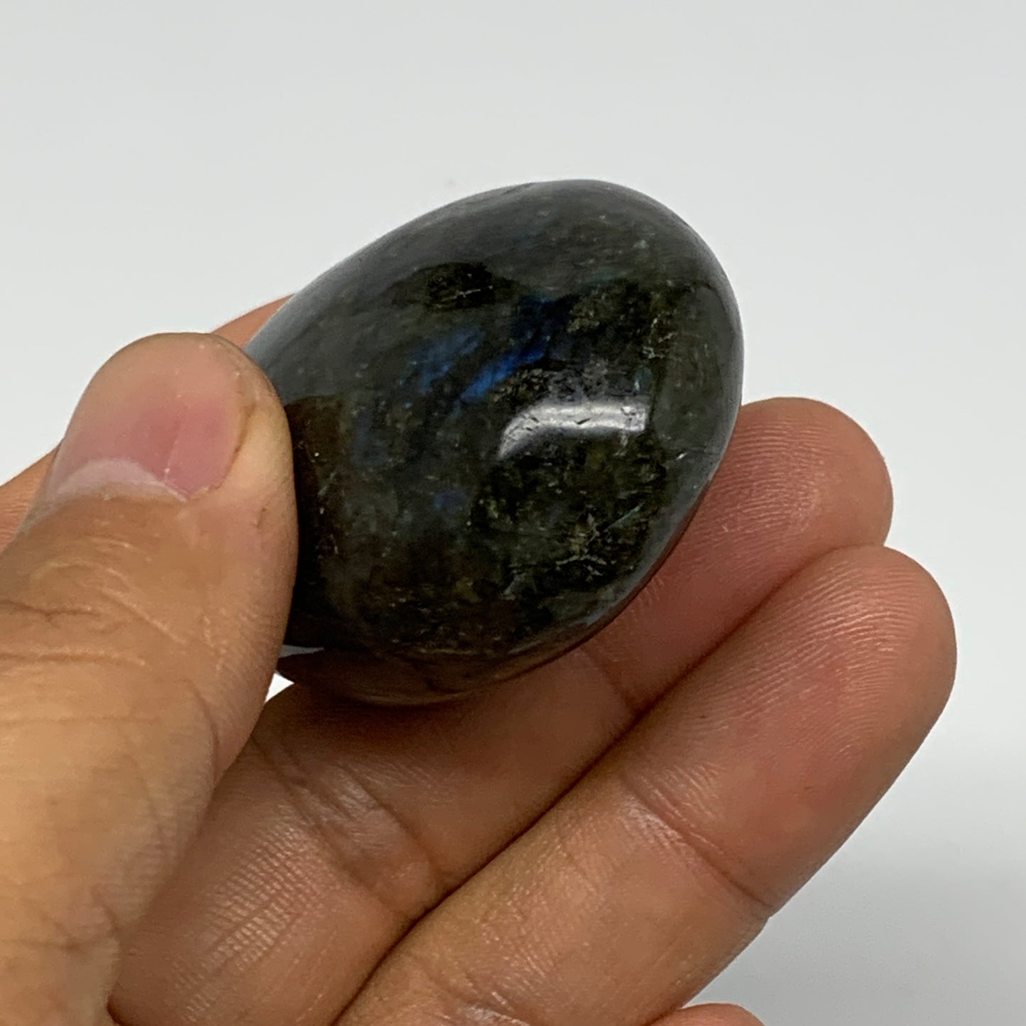 72.6g,2.1"x1.5"x0.9", Labradorite Palm-stone Polished Reiki @Madagascar,B17799