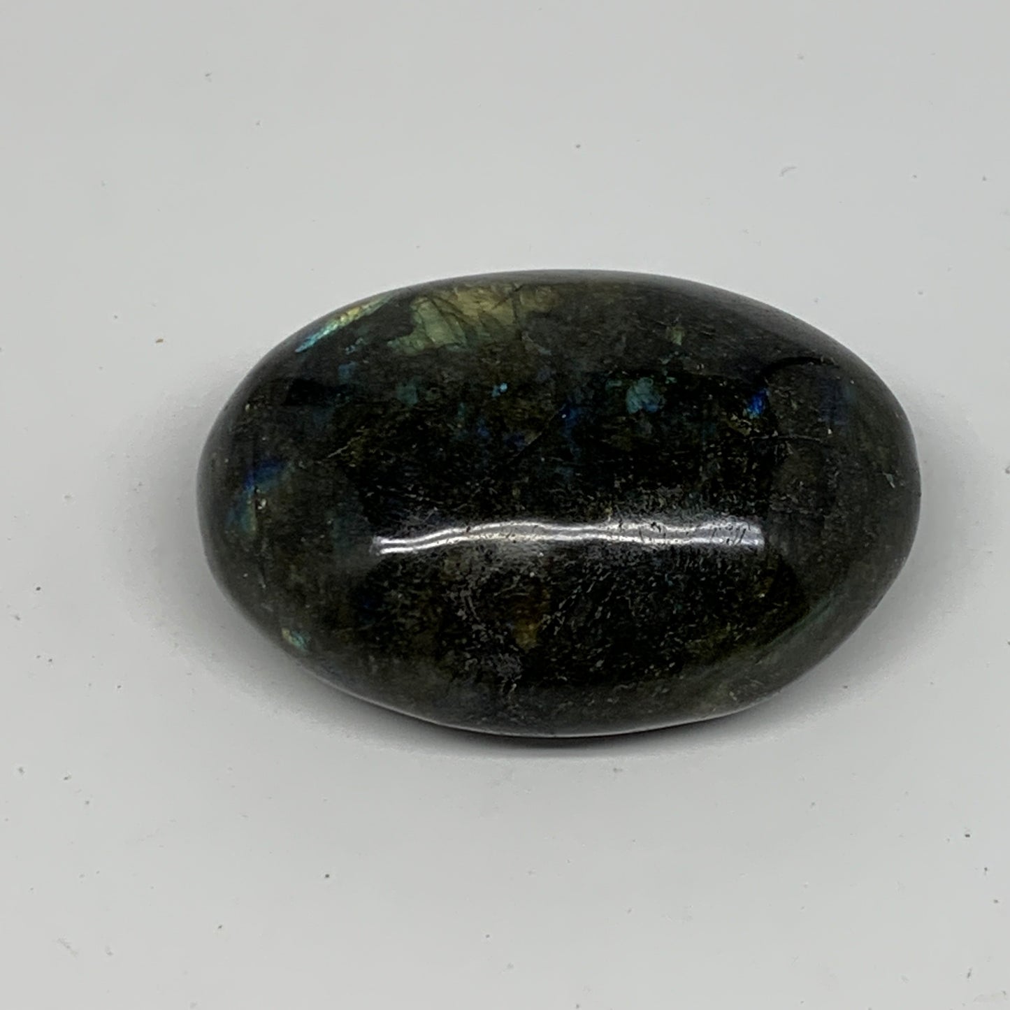 72.6g,2.1"x1.5"x0.9", Labradorite Palm-stone Polished Reiki @Madagascar,B17799