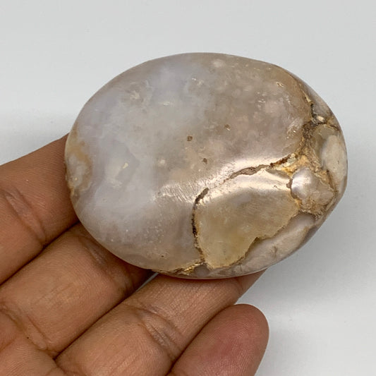 88.8g,2.2"x1.8"x1", Flower Agate Palm-Stone Crystal Reiki @Madagascar,B16244