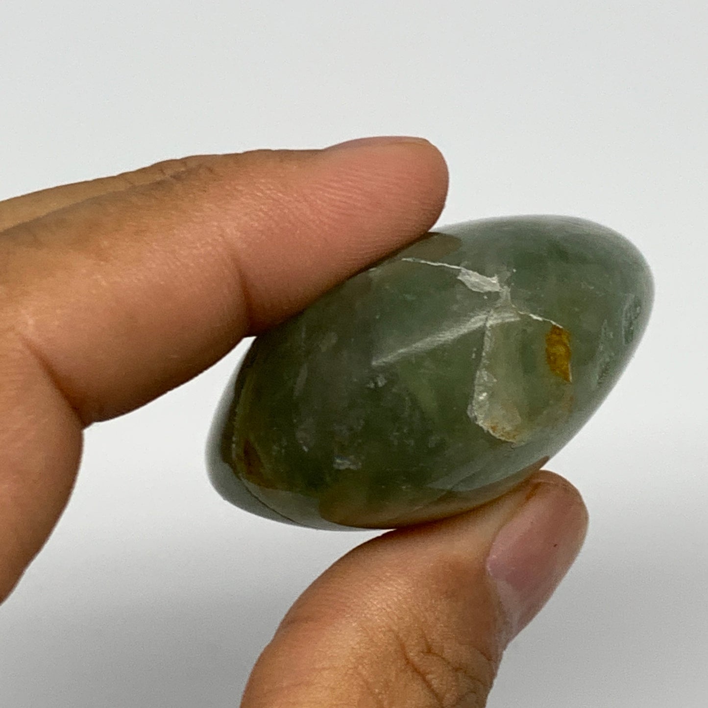 95.7g,2.3"x1.7"x1", Natural Fluorite Palm-Stone Polished Reiki @Madagascar, B170