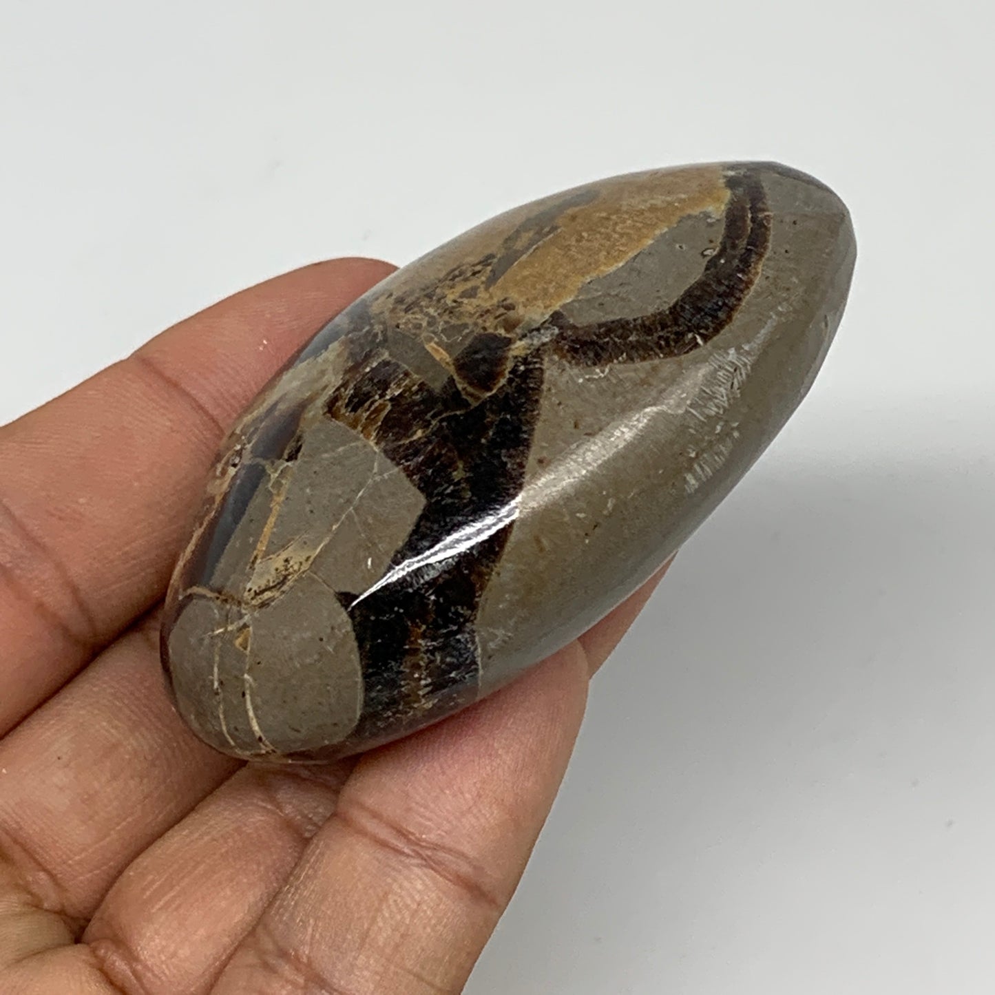 93.4g,2.5"x1.7"x0.9" Septarian Nodule Palm-Stone Polished Reiki Madagascar,B5103