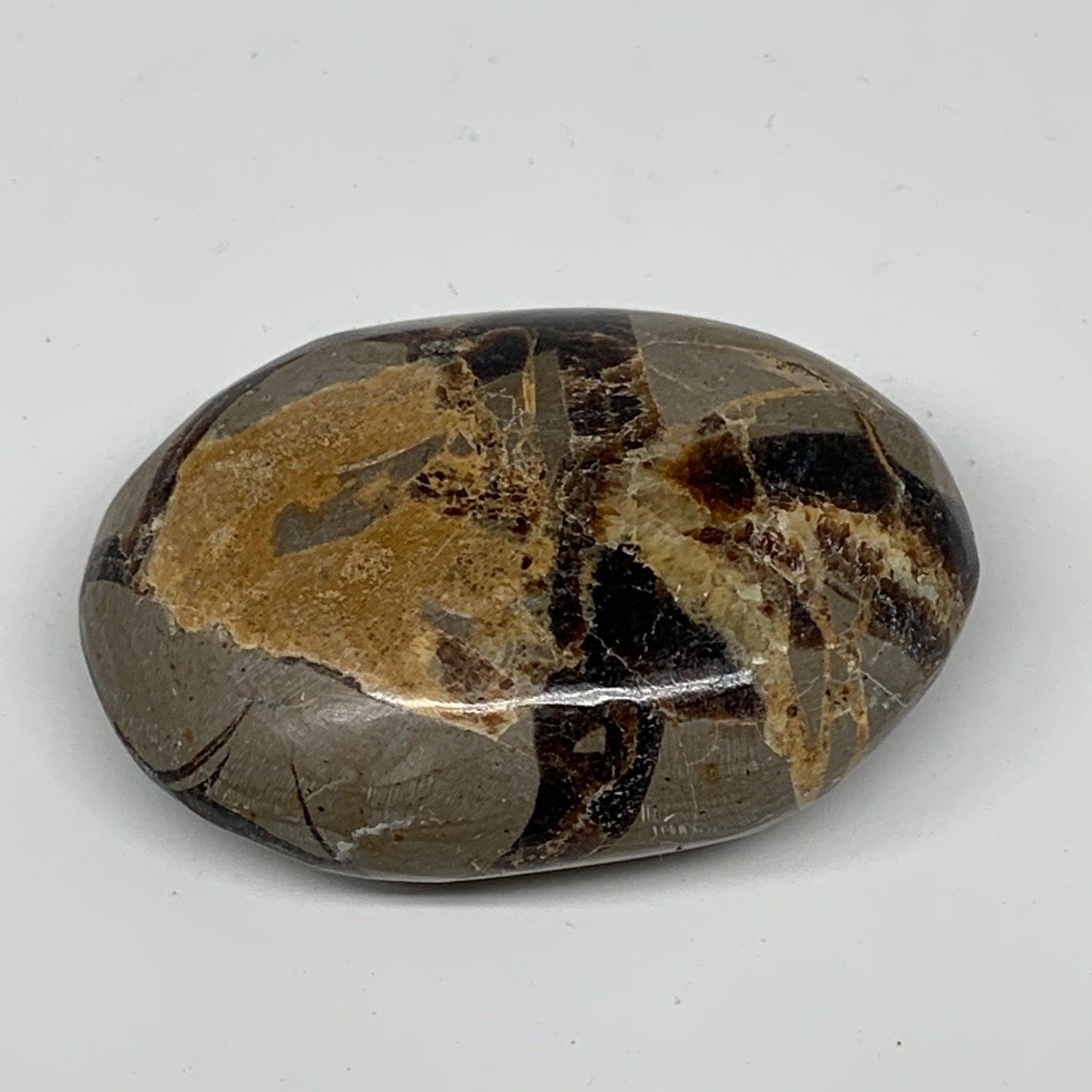 93.4g,2.5"x1.7"x0.9" Septarian Nodule Palm-Stone Polished Reiki Madagascar,B5103