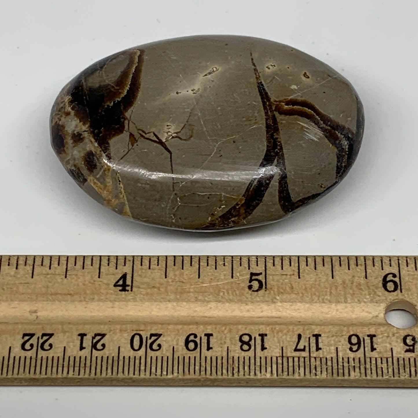 93.4g,2.5"x1.7"x0.9" Septarian Nodule Palm-Stone Polished Reiki Madagascar,B5103