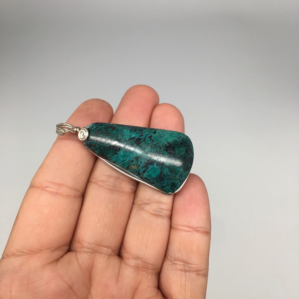 18g, Wire Wrapped Sonora Sunset Chrysocolla Cuprite Cabochon @Mexico,SC502 - watangem.com