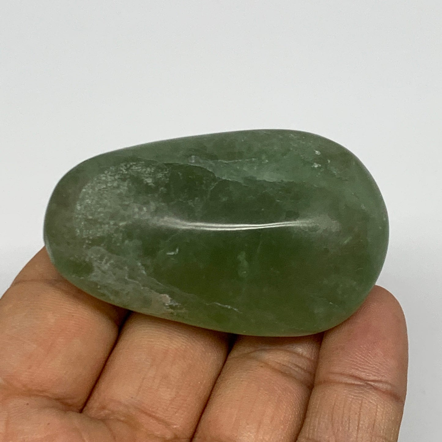 77.7g,2.2"x1.4"x1", Natural Fluorite Palm-Stone Polished Reiki @Madagascar, B170