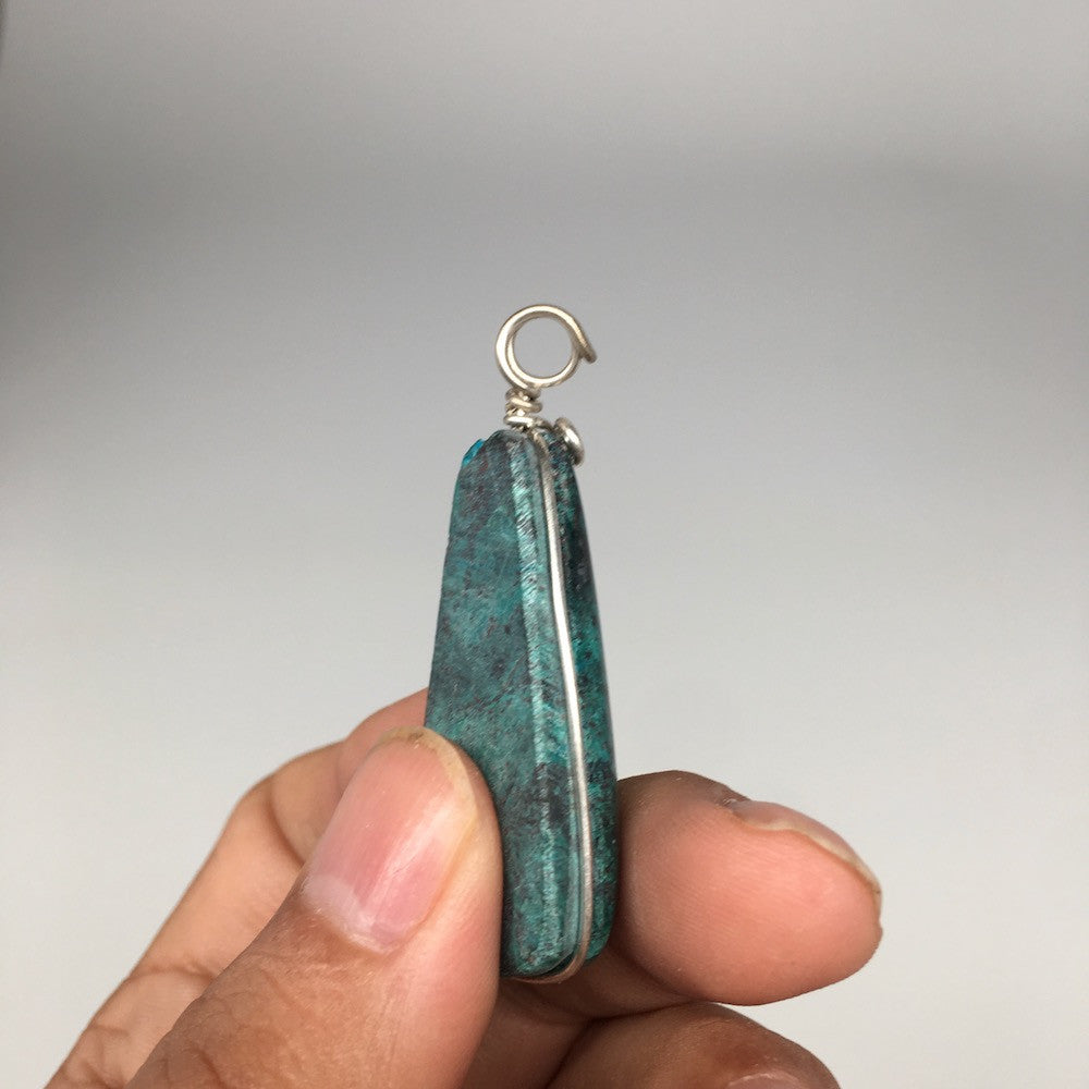 18g, Wire Wrapped Sonora Sunset Chrysocolla Cuprite Cabochon @Mexico,SC502 - watangem.com