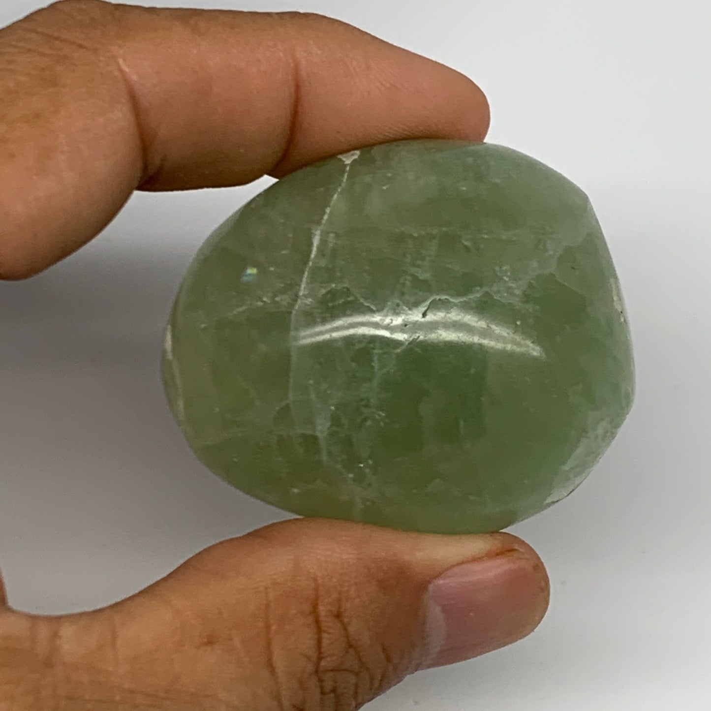 83.2g,1.8"x1.5"x1.1", Natural Fluorite Palm-Stone Polished Reiki @Madagascar, B1