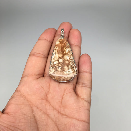 14.9g,2.3"x1.1"x7mmWire Wrapped Sonoran Dendritic Cabochon Pendant Mexico,SC523 - watangem.com