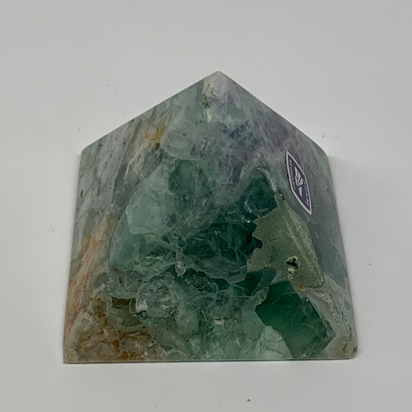 162.4g, 1.8"x2.2" Natural Green Fluorite Pyramid Crystal Gemstone @Mexico, B1860