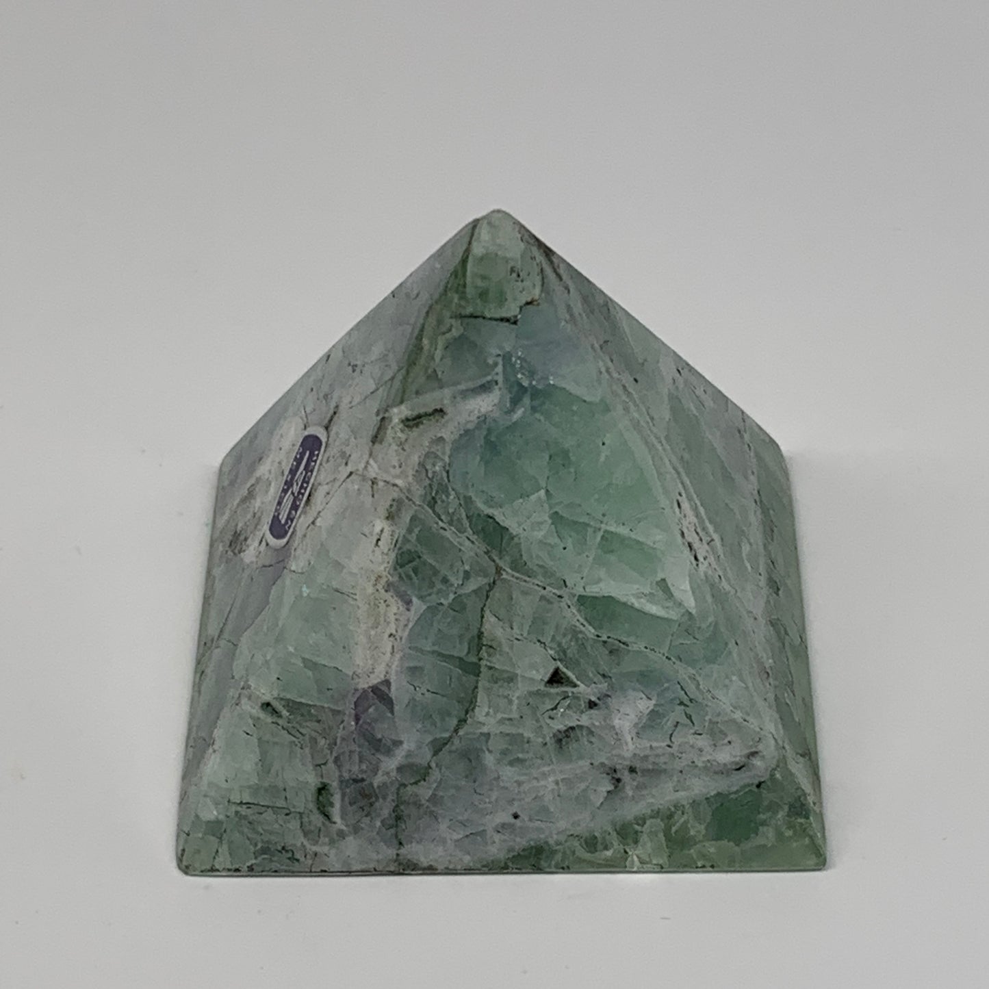 214.6g, 2.2"x2.4"x2.3" Natural Green Fluorite Pyramid Crystal Gemstone @Mexico,