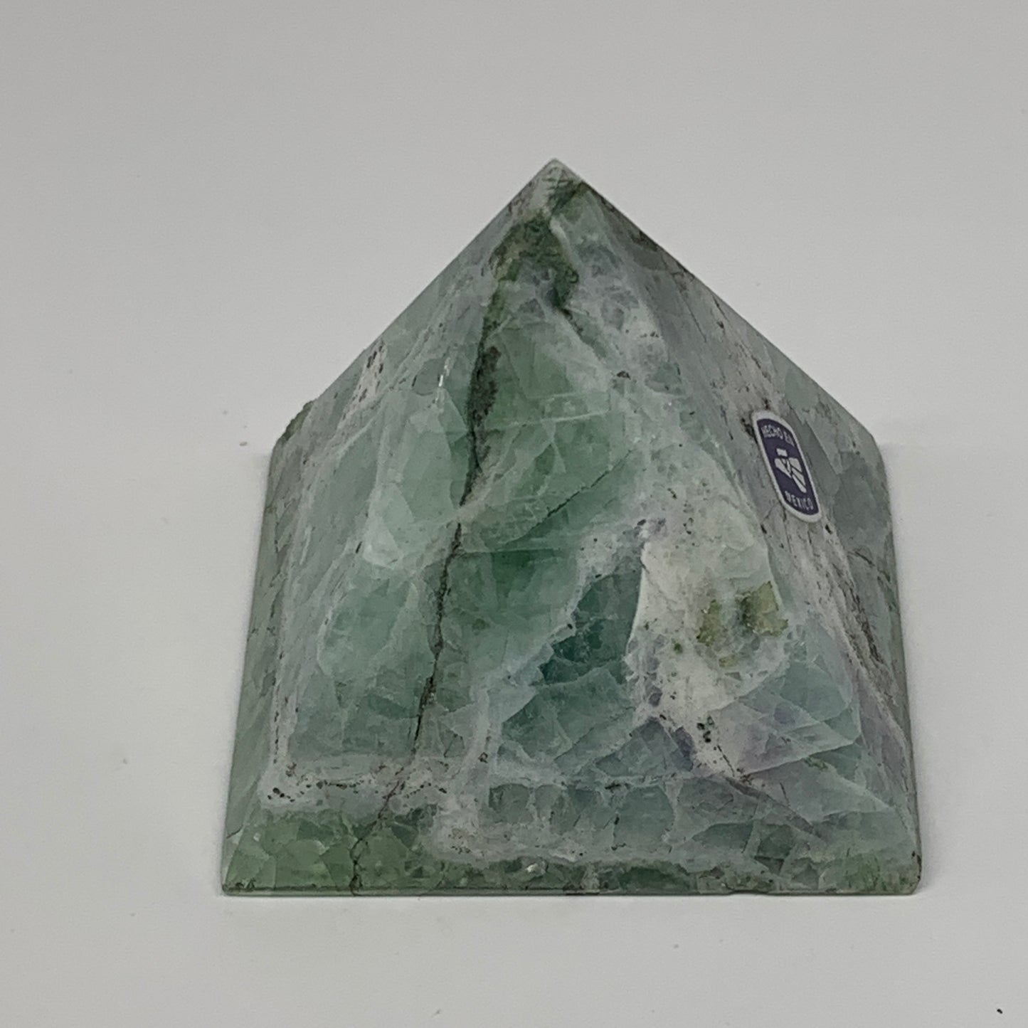 214.6g, 2.2"x2.4"x2.3" Natural Green Fluorite Pyramid Crystal Gemstone @Mexico,