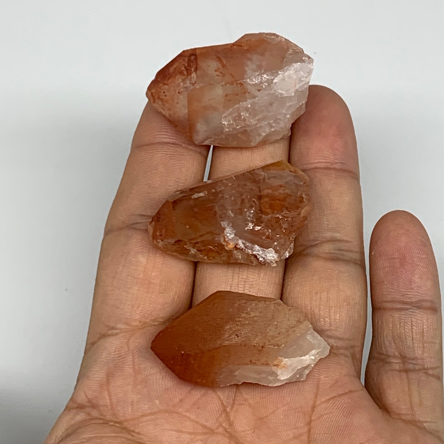 51g, 1.3"-1.4", 3pcs, Natural Red Quartz Crystal Terminated @Morocco, B11351