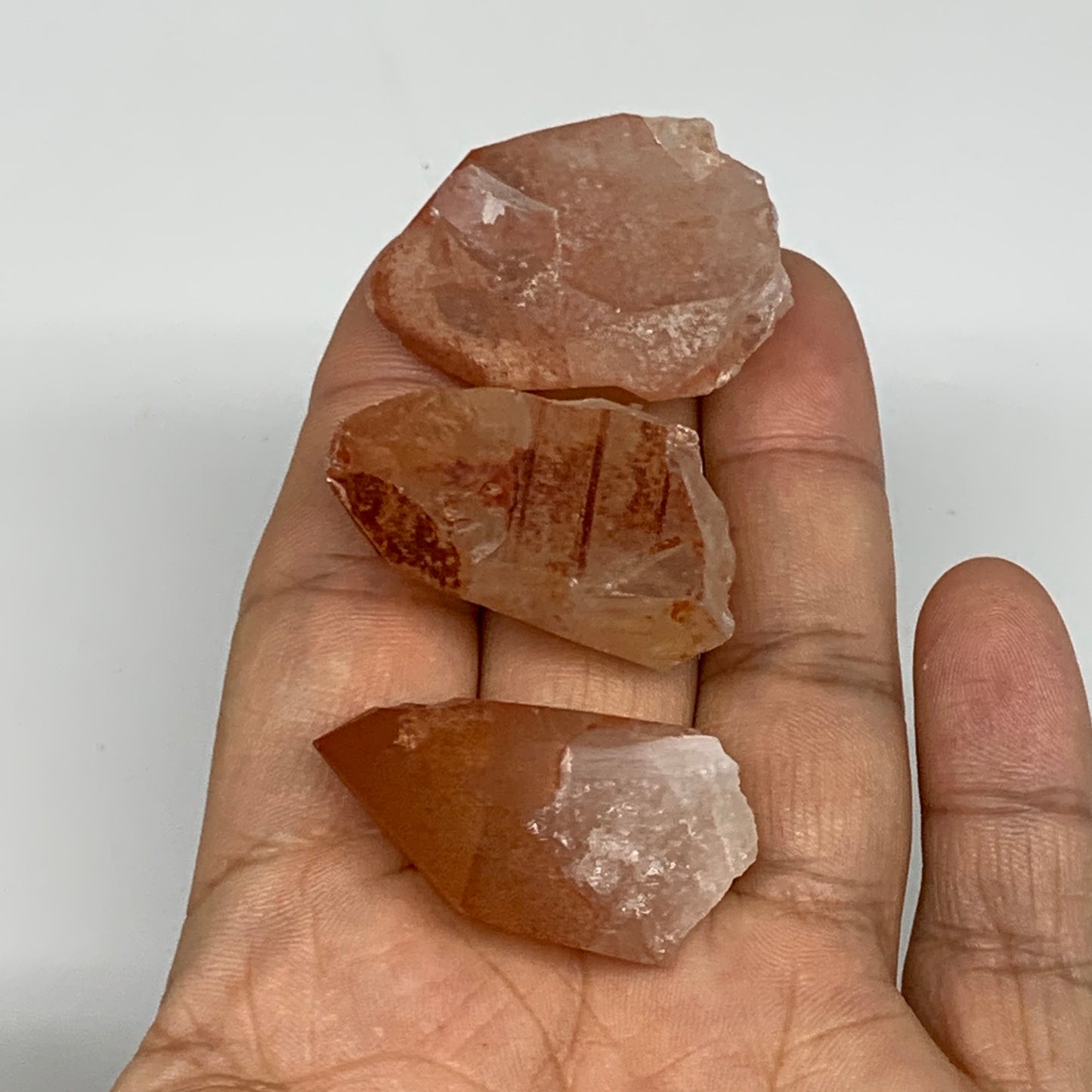 51g, 1.3"-1.4", 3pcs, Natural Red Quartz Crystal Terminated @Morocco, B11351