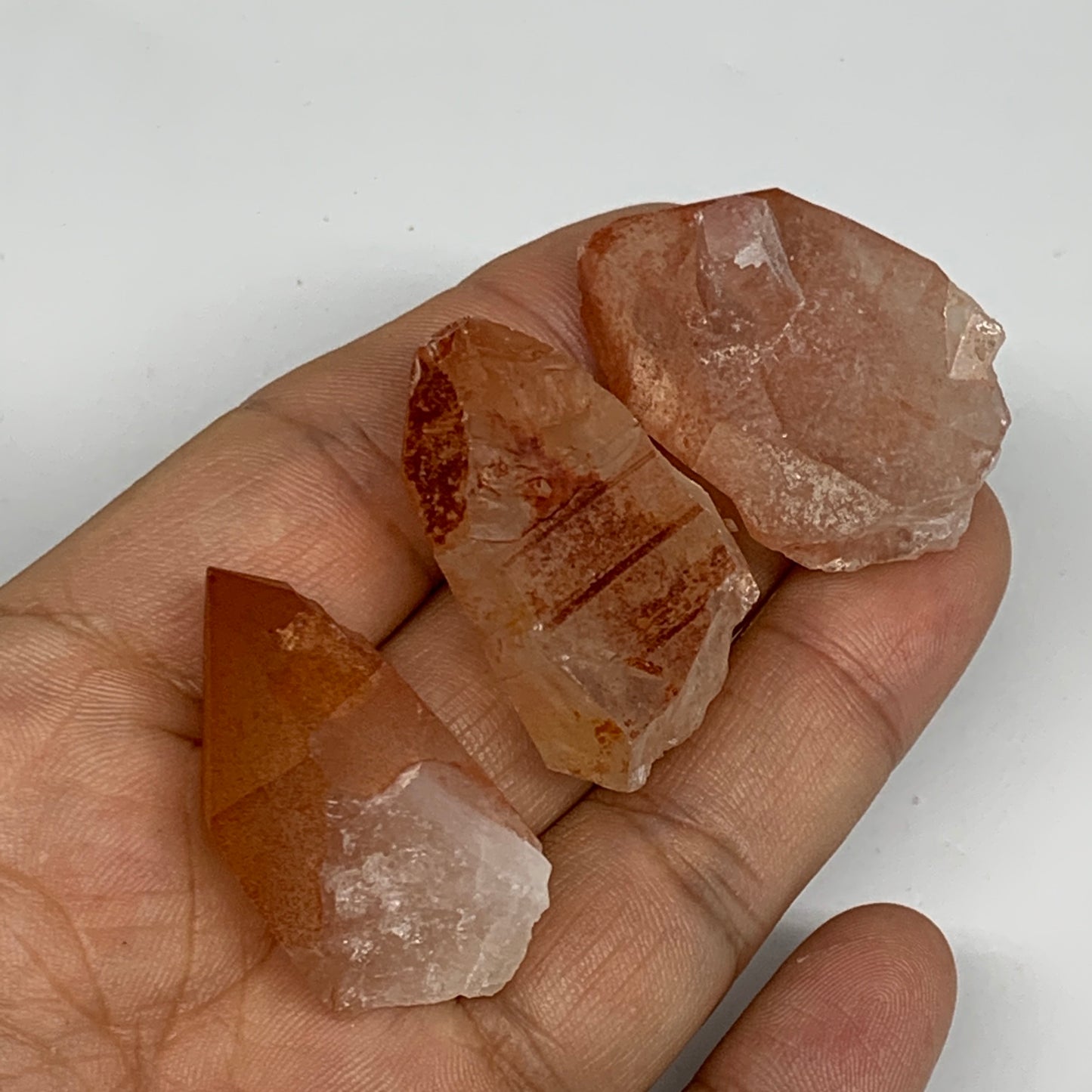 51g, 1.3"-1.4", 3pcs, Natural Red Quartz Crystal Terminated @Morocco, B11351