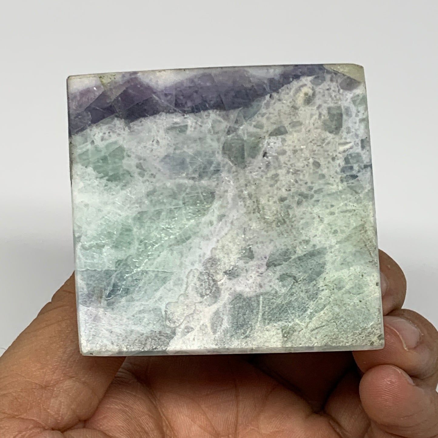 207.2g, 2.1"x2.3" Natural Green Fluorite Pyramid Crystal Gemstone @Mexico, B1860