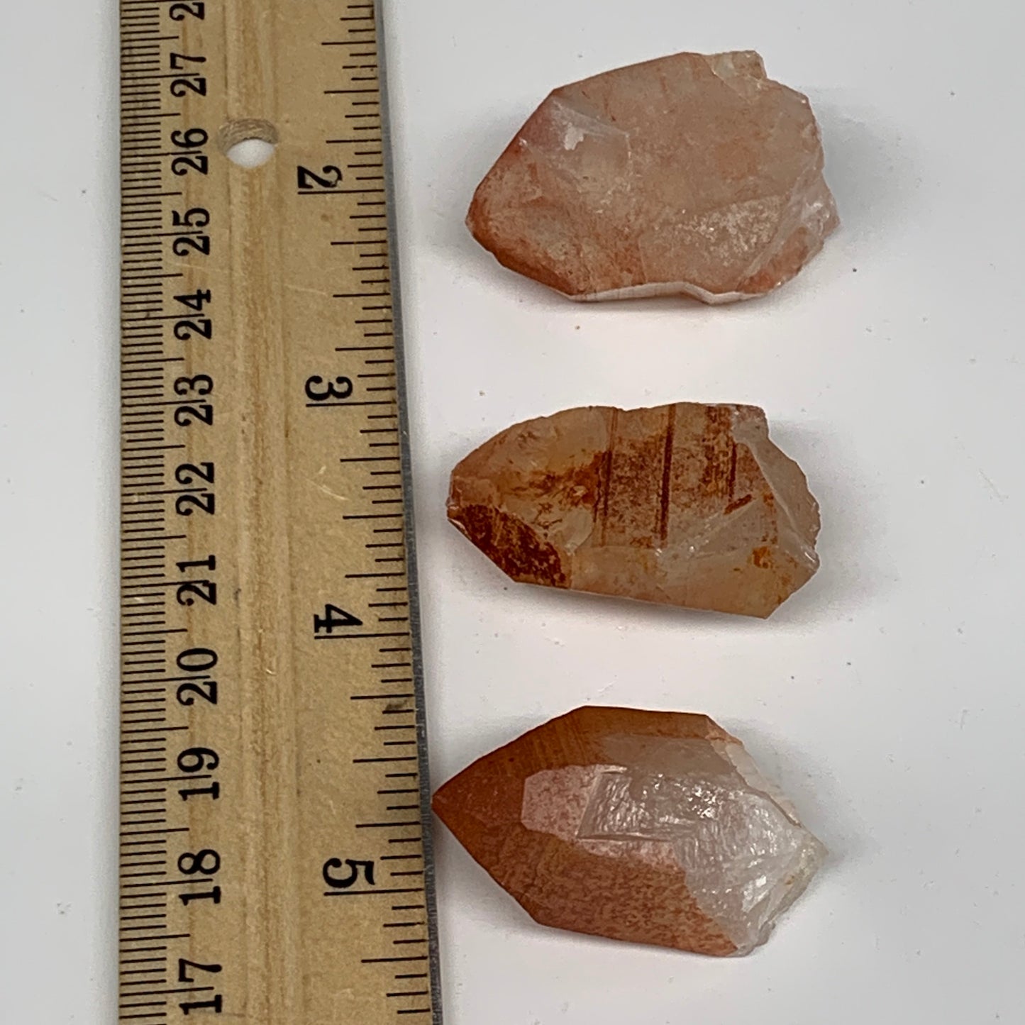 51g, 1.3"-1.4", 3pcs, Natural Red Quartz Crystal Terminated @Morocco, B11351