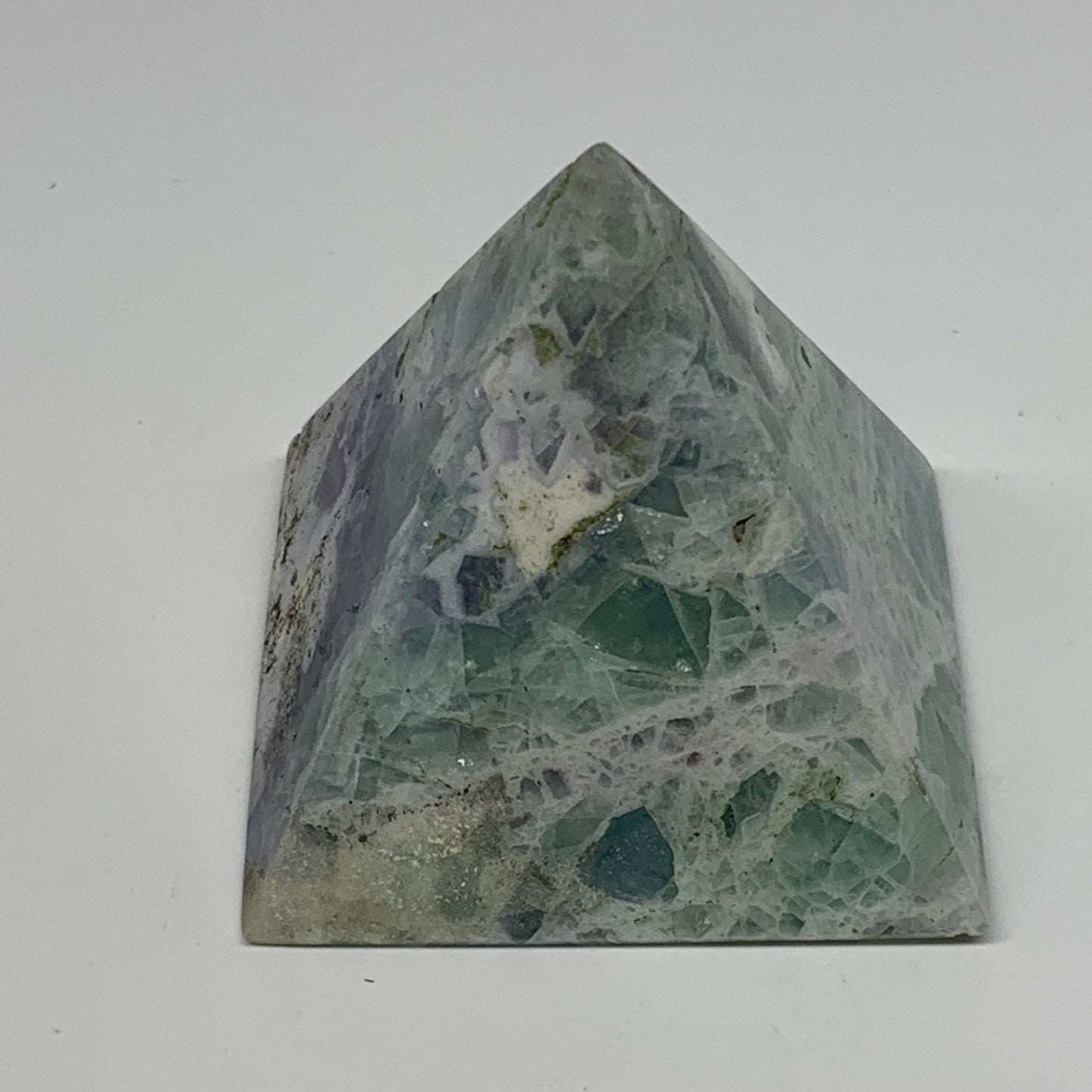 207.2g, 2.1"x2.3" Natural Green Fluorite Pyramid Crystal Gemstone @Mexico, B1860