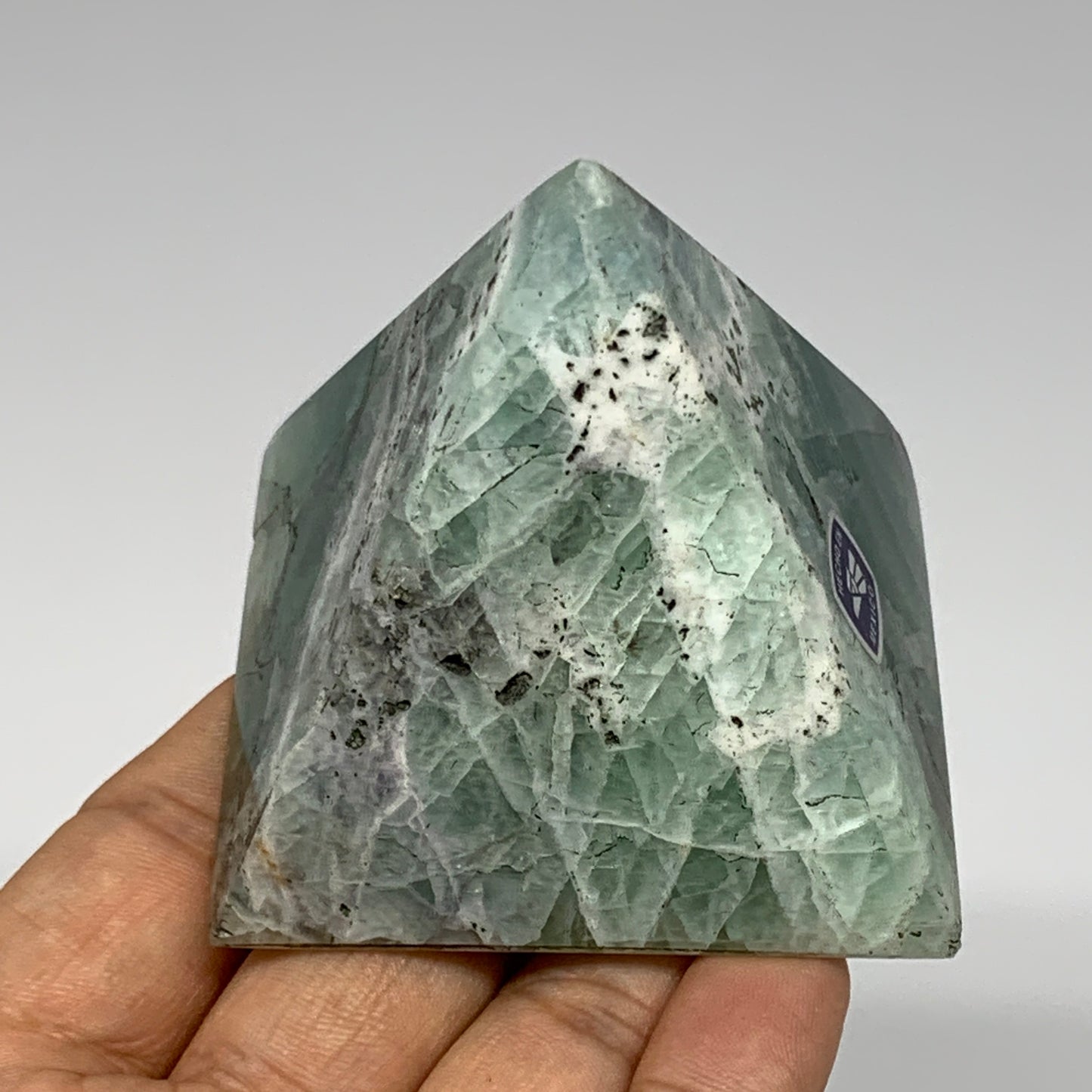 233.8g, 2.2"x2.3"x2.4" Natural Green Fluorite Pyramid Crystal Gemstone @Mexico,