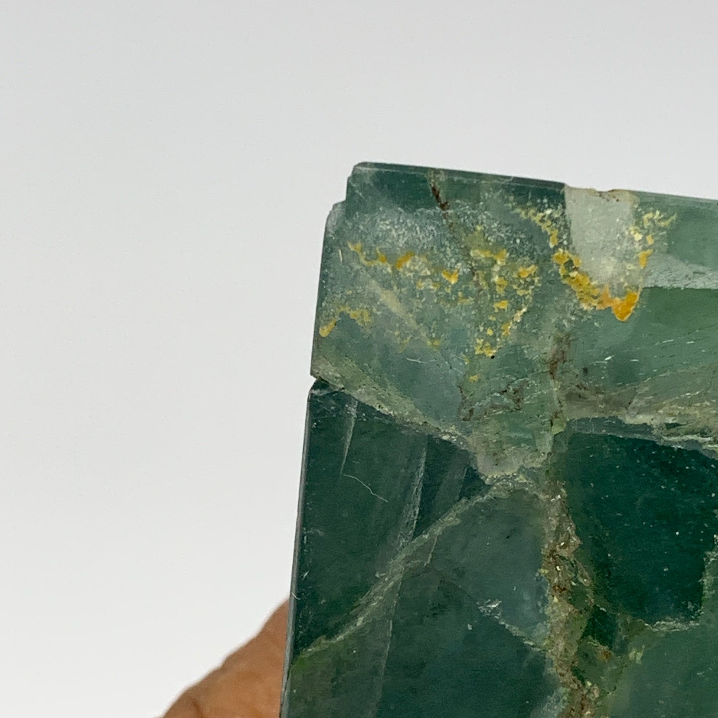 233.8g, 2.2"x2.3"x2.4" Natural Green Fluorite Pyramid Crystal Gemstone @Mexico,