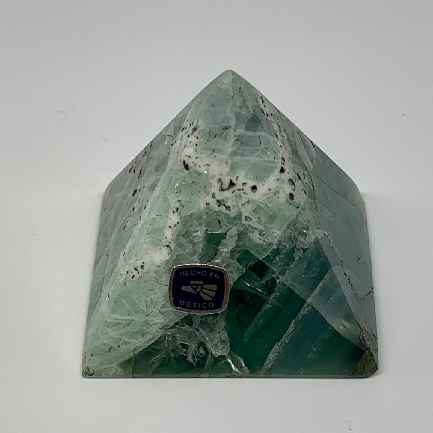 233.8g, 2.2"x2.3"x2.4" Natural Green Fluorite Pyramid Crystal Gemstone @Mexico,