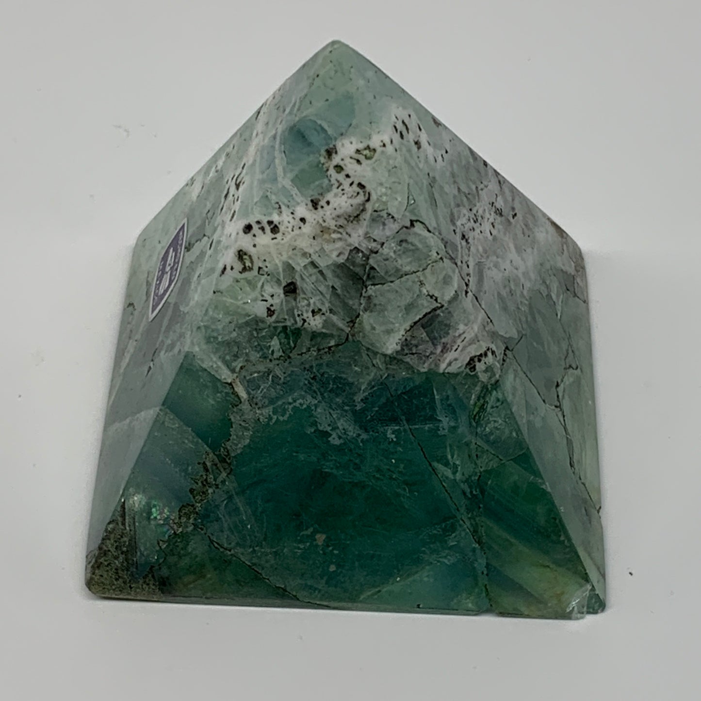 233.8g, 2.2"x2.3"x2.4" Natural Green Fluorite Pyramid Crystal Gemstone @Mexico,