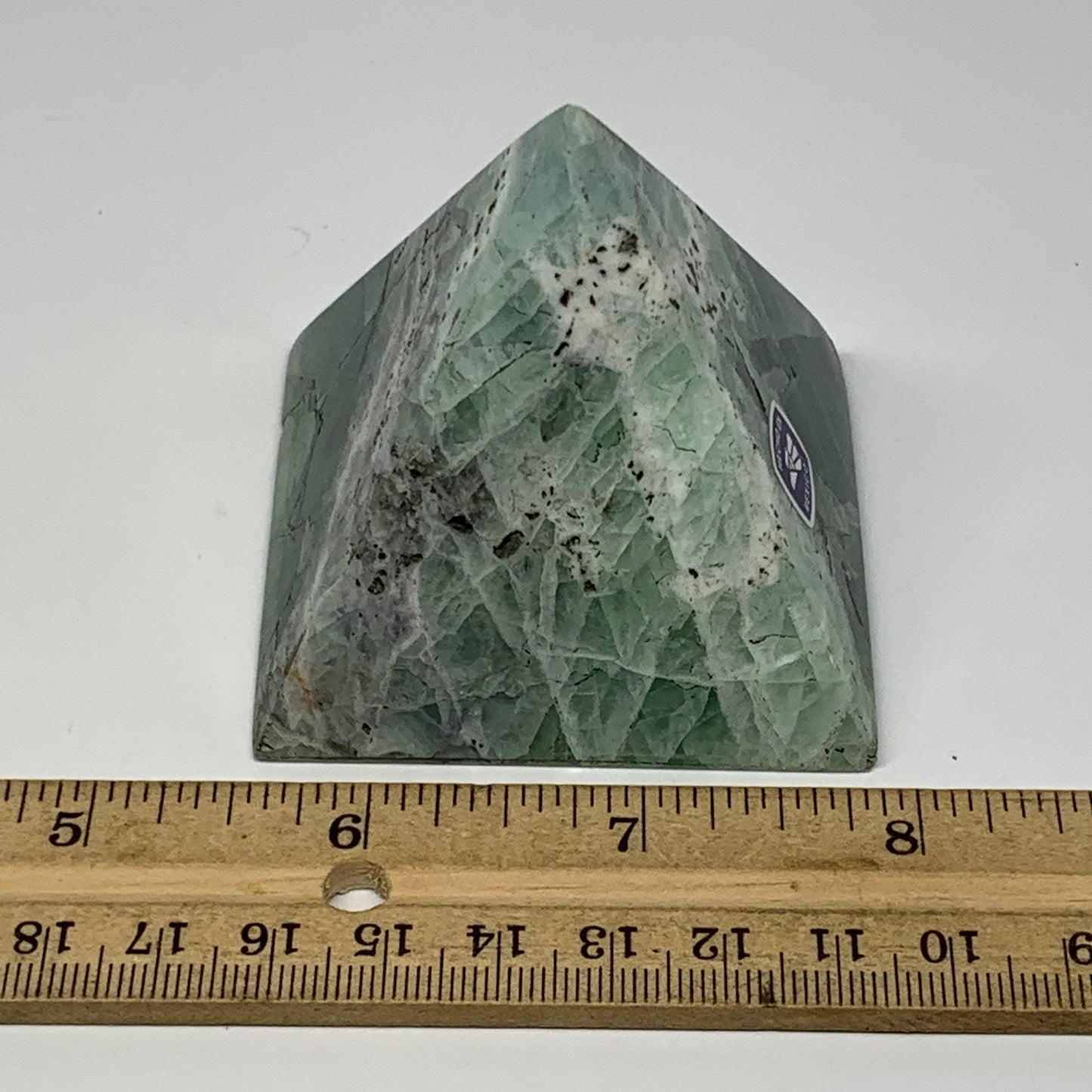 233.8g, 2.2"x2.3"x2.4" Natural Green Fluorite Pyramid Crystal Gemstone @Mexico,