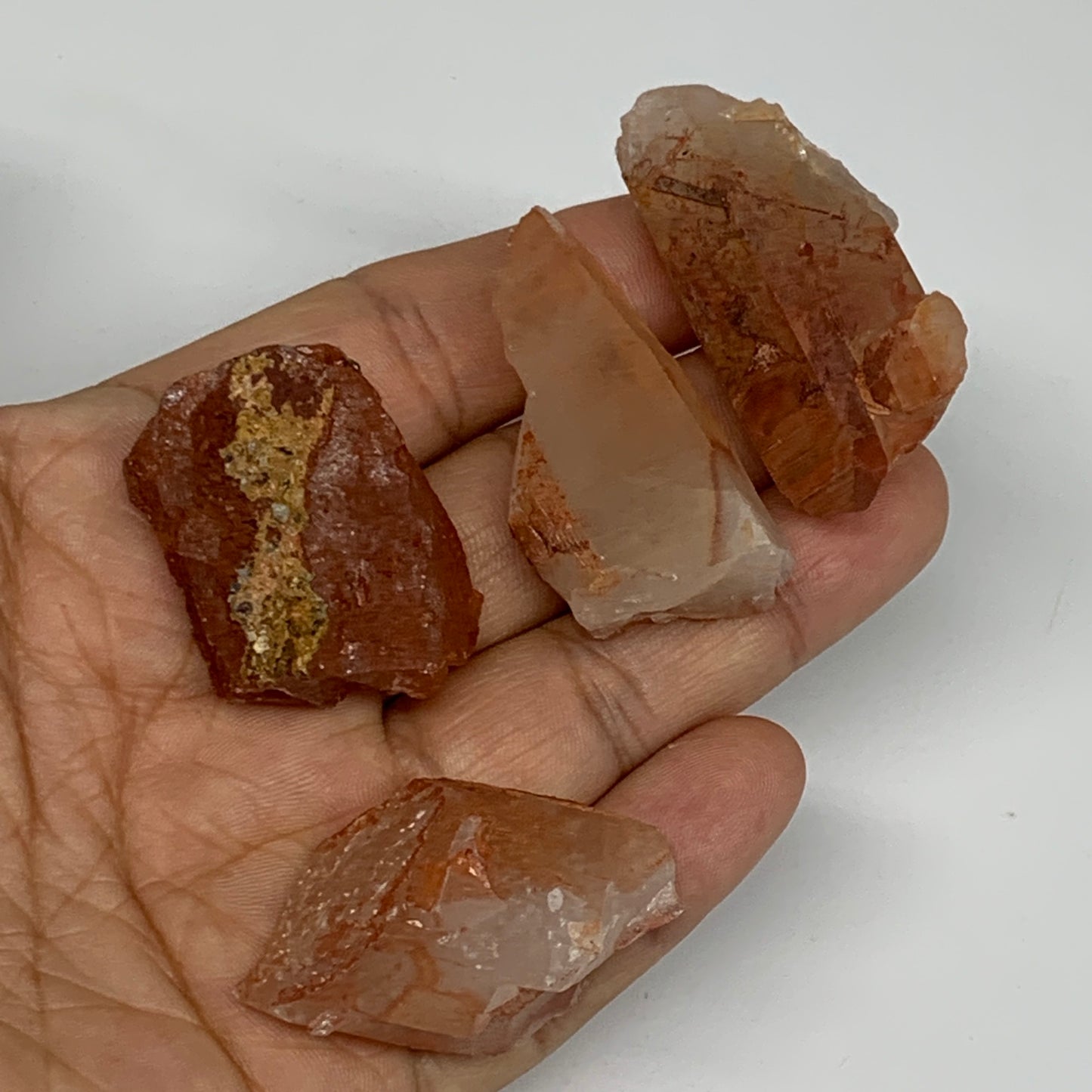 73.8g, 1"-1.8", 4pcs, Natural Red Quartz Crystal Terminated @Morocco, B11356