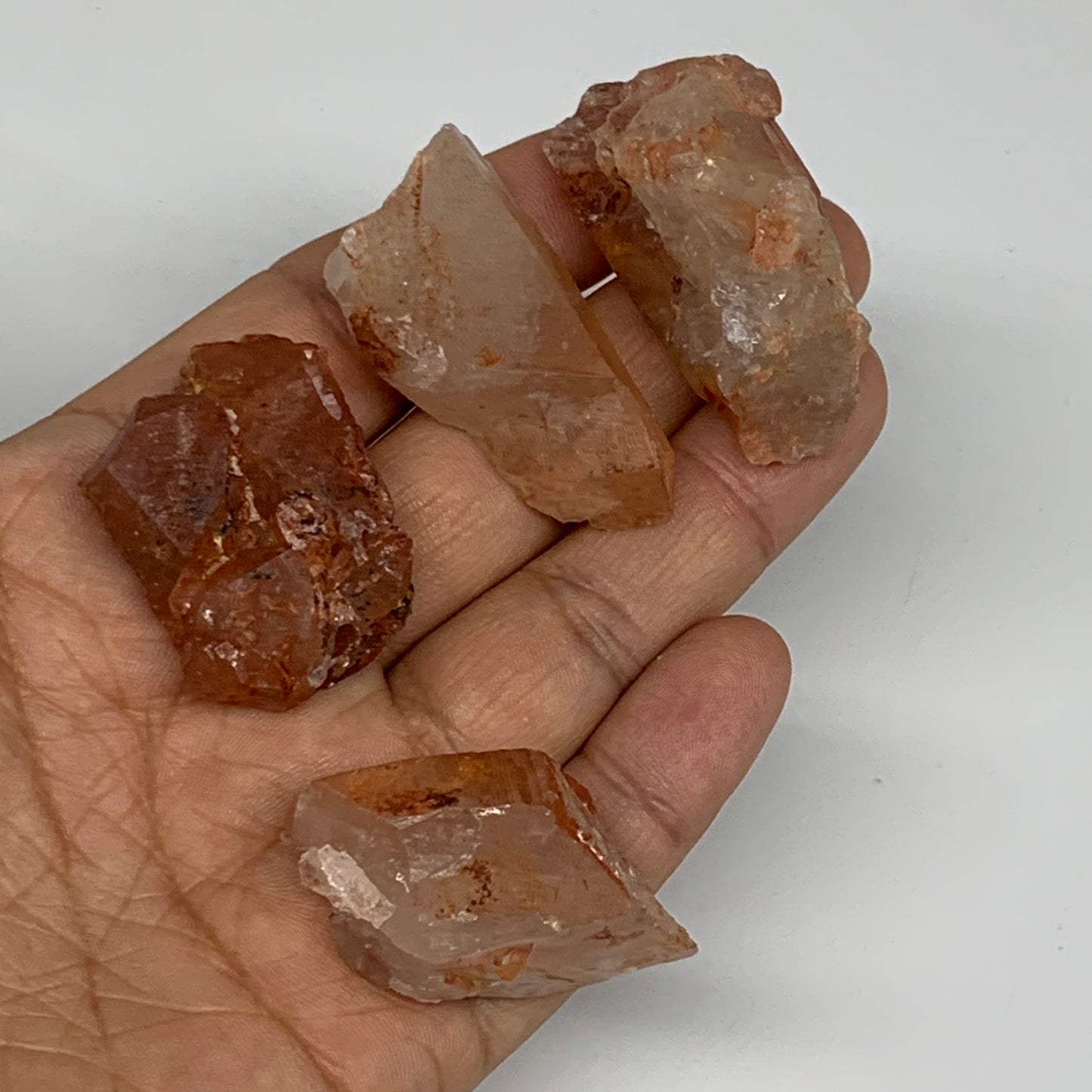 73.8g, 1"-1.8", 4pcs, Natural Red Quartz Crystal Terminated @Morocco, B11356