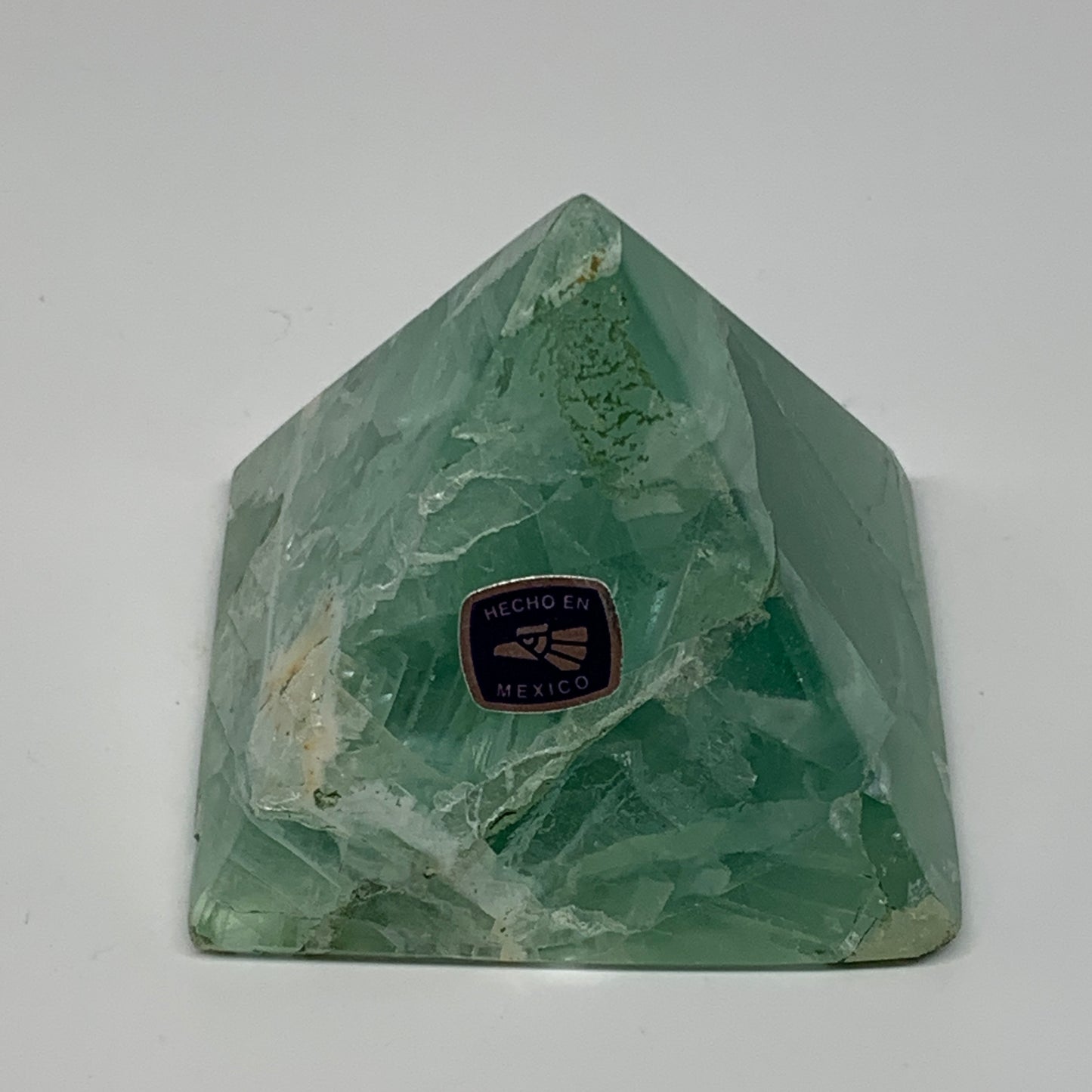 212.4g, 2"x2.4"x2.3" Natural Green Fluorite Pyramid Crystal Gemstone @Mexico, B1