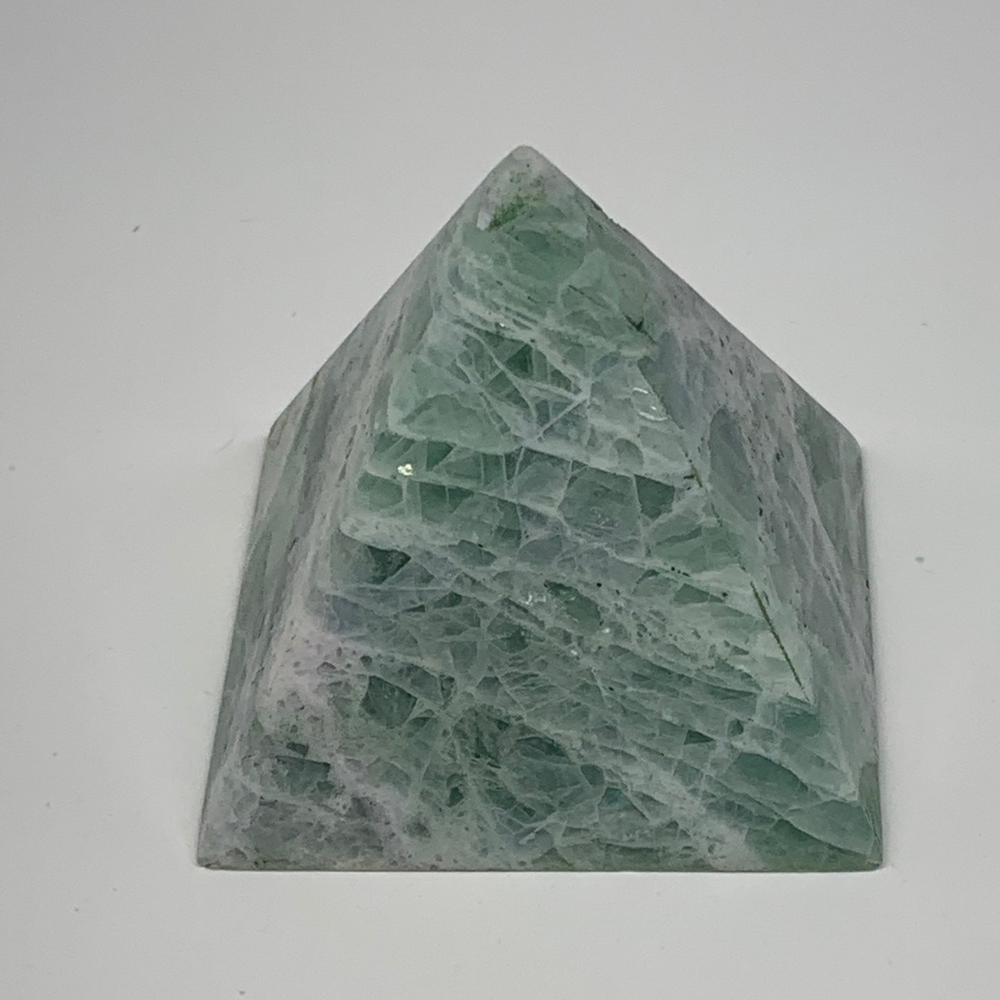 216.3g, 2.3"x2.4" Natural Green Fluorite Pyramid Crystal Gemstone @Mexico, B1861