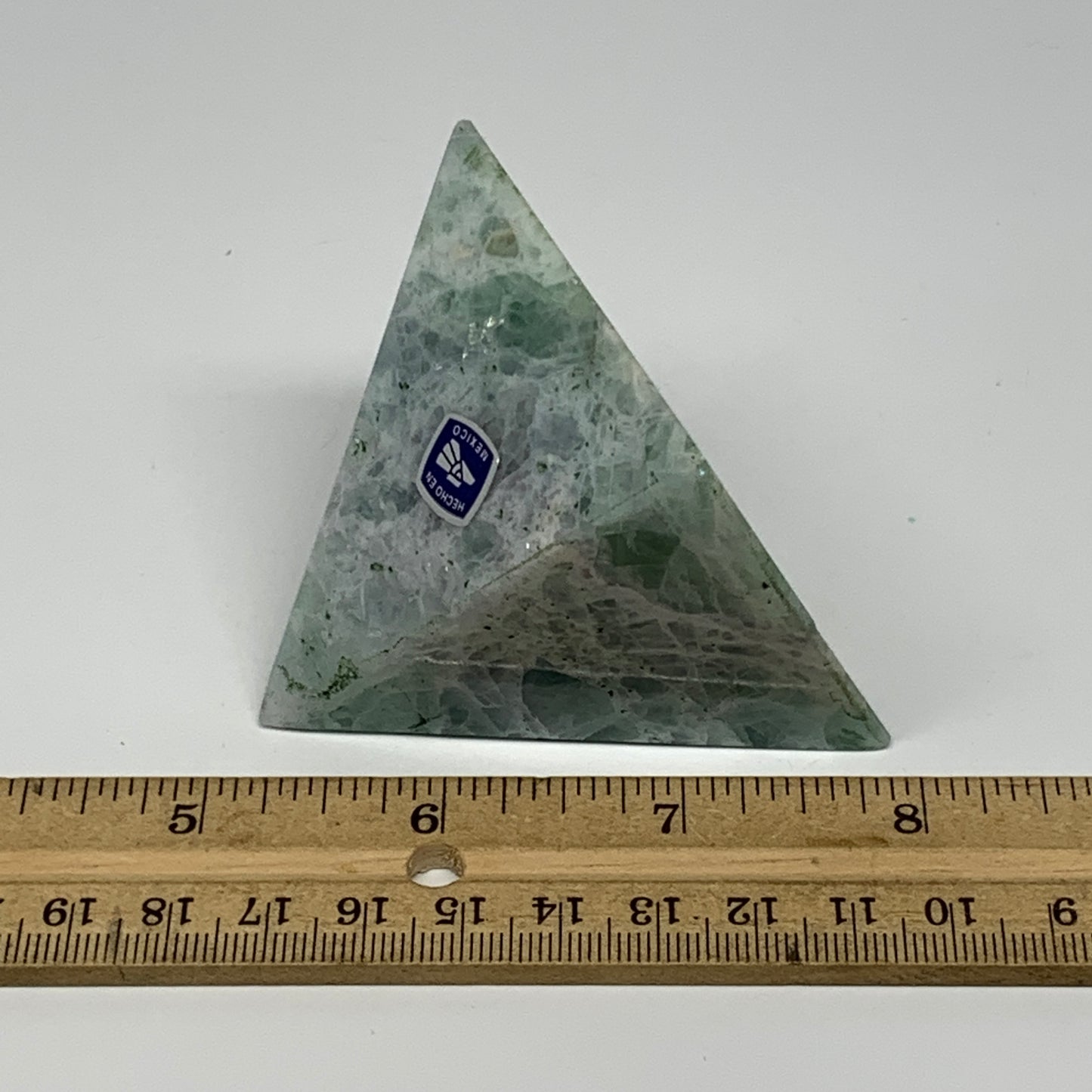 216.3g, 2.3"x2.4" Natural Green Fluorite Pyramid Crystal Gemstone @Mexico, B1861