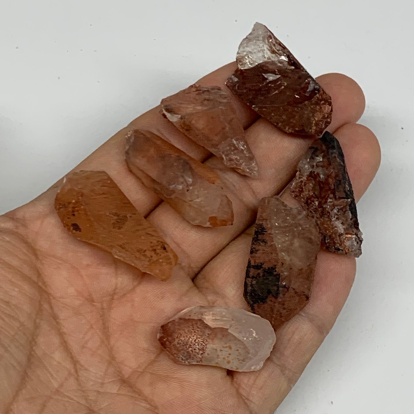 42.7g, 1"-1.4", 7pcs, Natural Red Quartz Crystal Terminated @Morocco, B11364