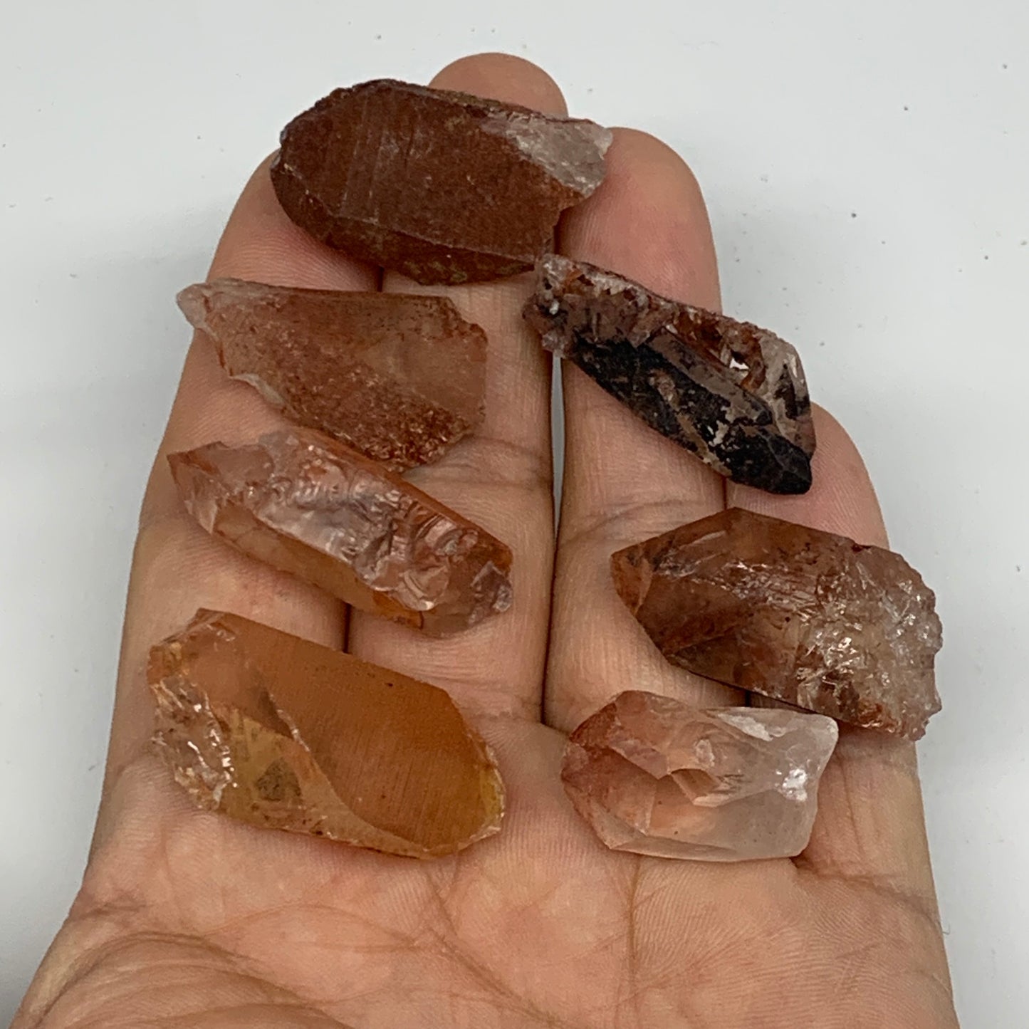 42.7g, 1"-1.4", 7pcs, Natural Red Quartz Crystal Terminated @Morocco, B11364