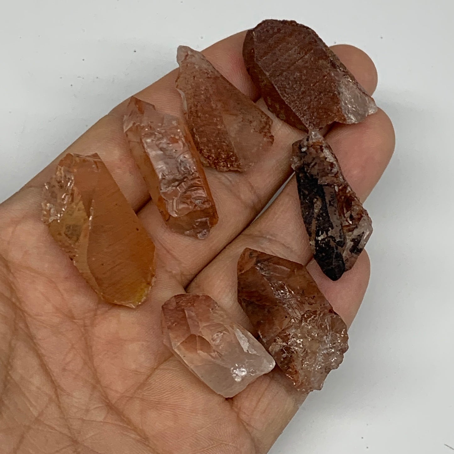 42.7g, 1"-1.4", 7pcs, Natural Red Quartz Crystal Terminated @Morocco, B11364