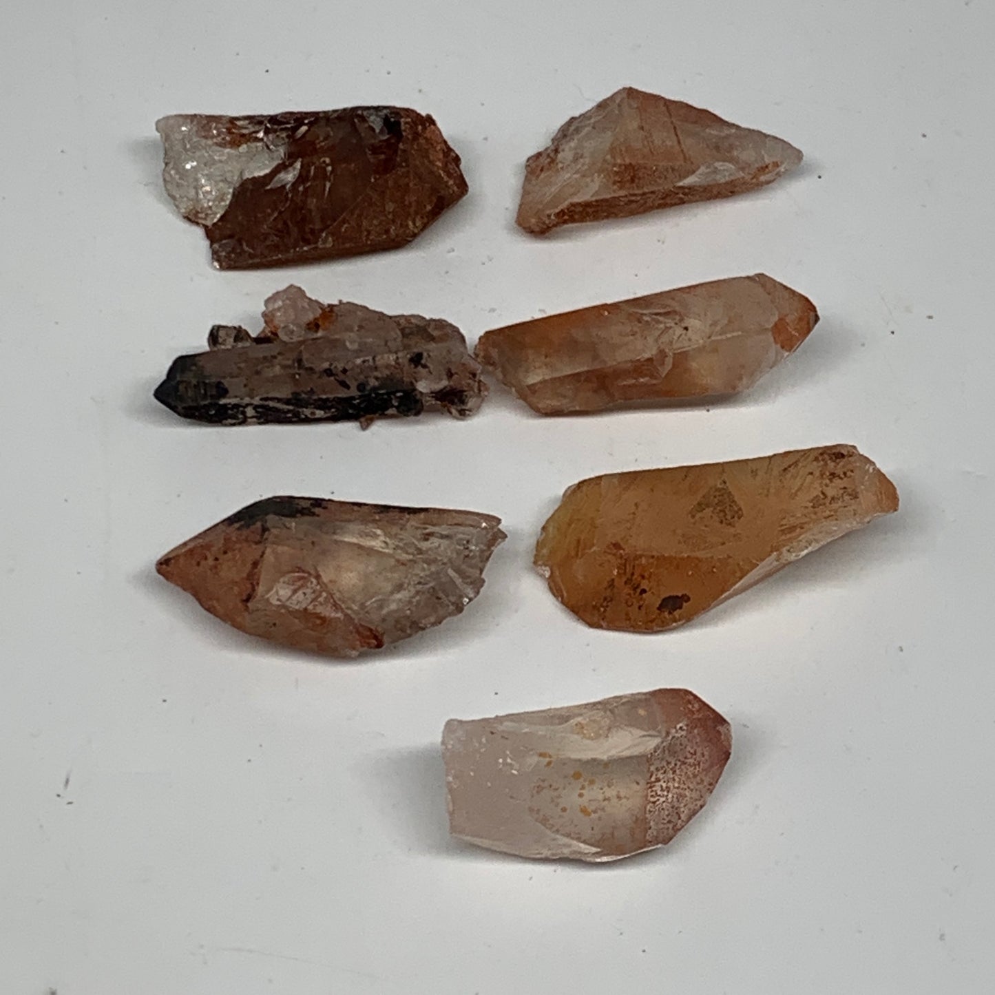 42.7g, 1"-1.4", 7pcs, Natural Red Quartz Crystal Terminated @Morocco, B11364