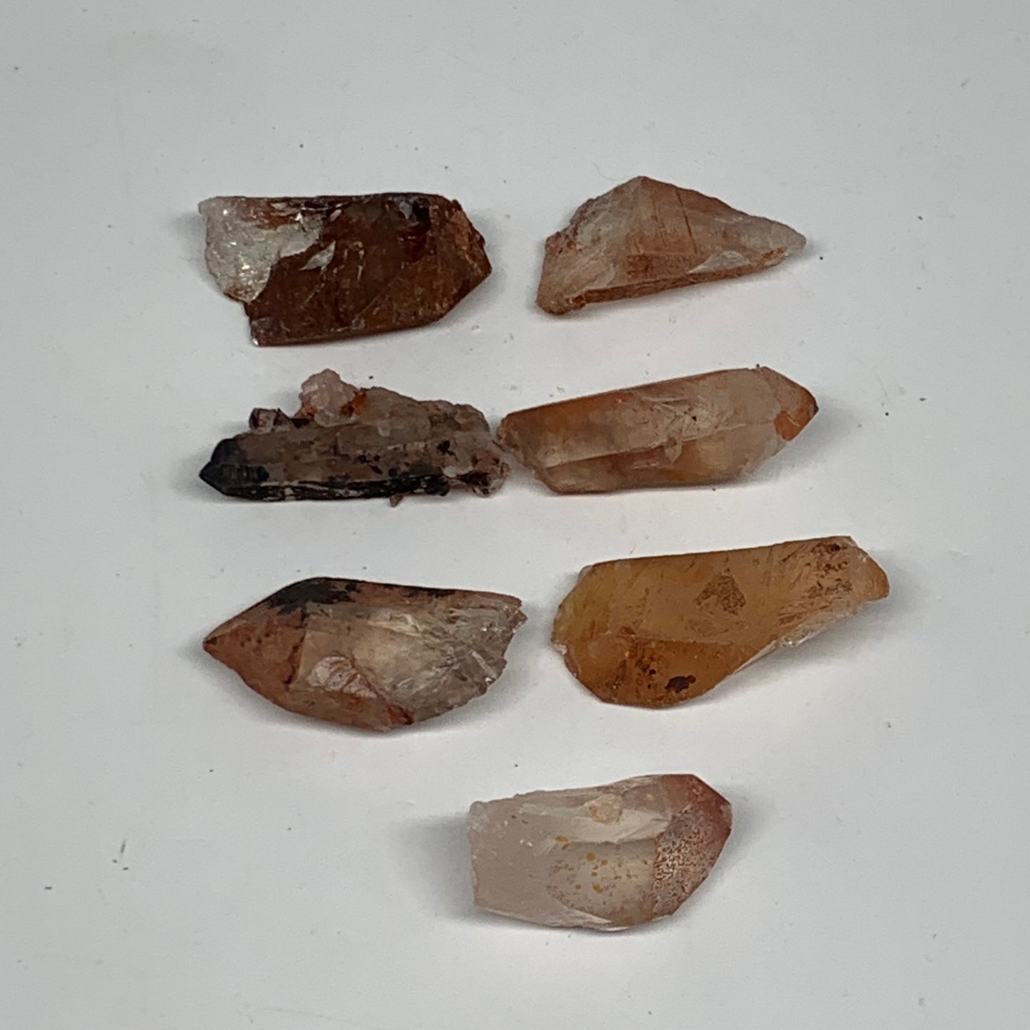 42.7g, 1"-1.4", 7pcs, Natural Red Quartz Crystal Terminated @Morocco, B11364