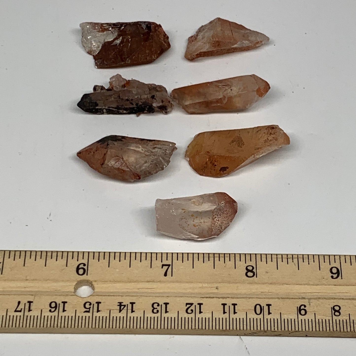 42.7g, 1"-1.4", 7pcs, Natural Red Quartz Crystal Terminated @Morocco, B11364