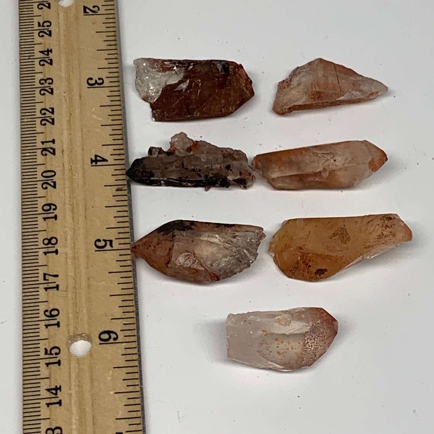 42.7g, 1"-1.4", 7pcs, Natural Red Quartz Crystal Terminated @Morocco, B11364