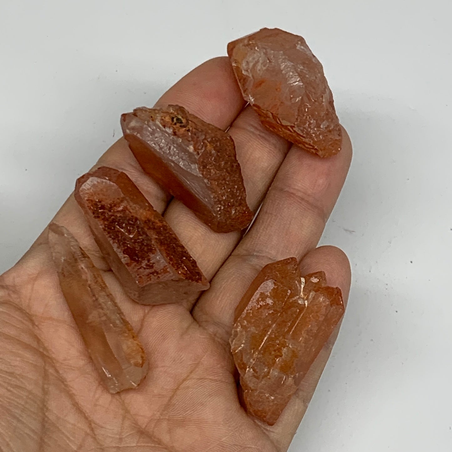 53.8g, 1.3"-1.6", 5pcs, Natural Red Quartz Crystal Terminated @Morocco, B11368