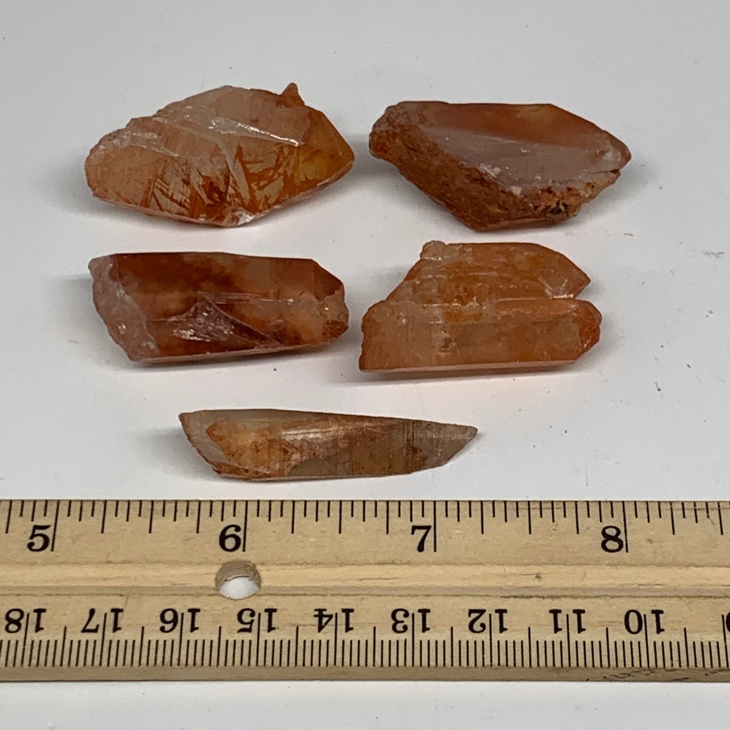 53.8g, 1.3"-1.6", 5pcs, Natural Red Quartz Crystal Terminated @Morocco, B11368