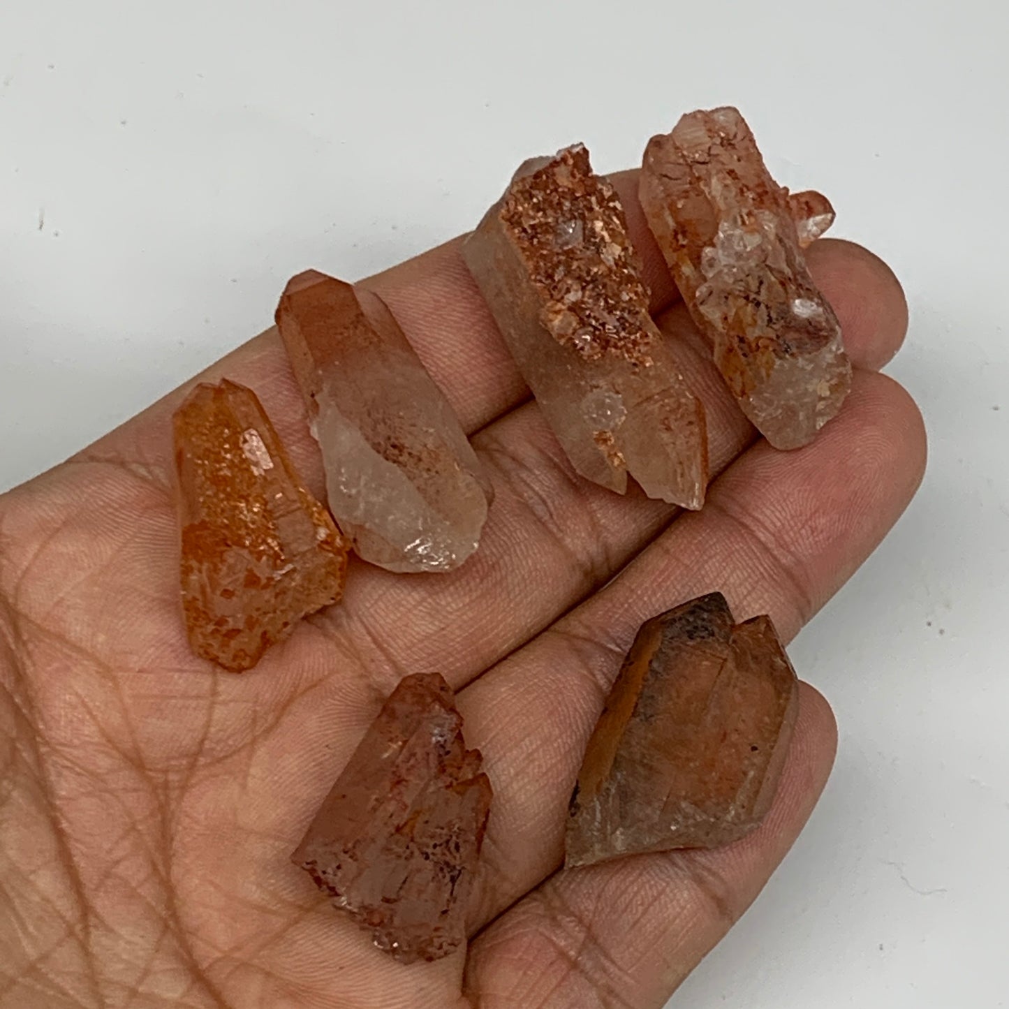 37.1g, 1"-1.5", 6pcs, Natural Red Quartz Crystal Terminated @Morocco, B11370