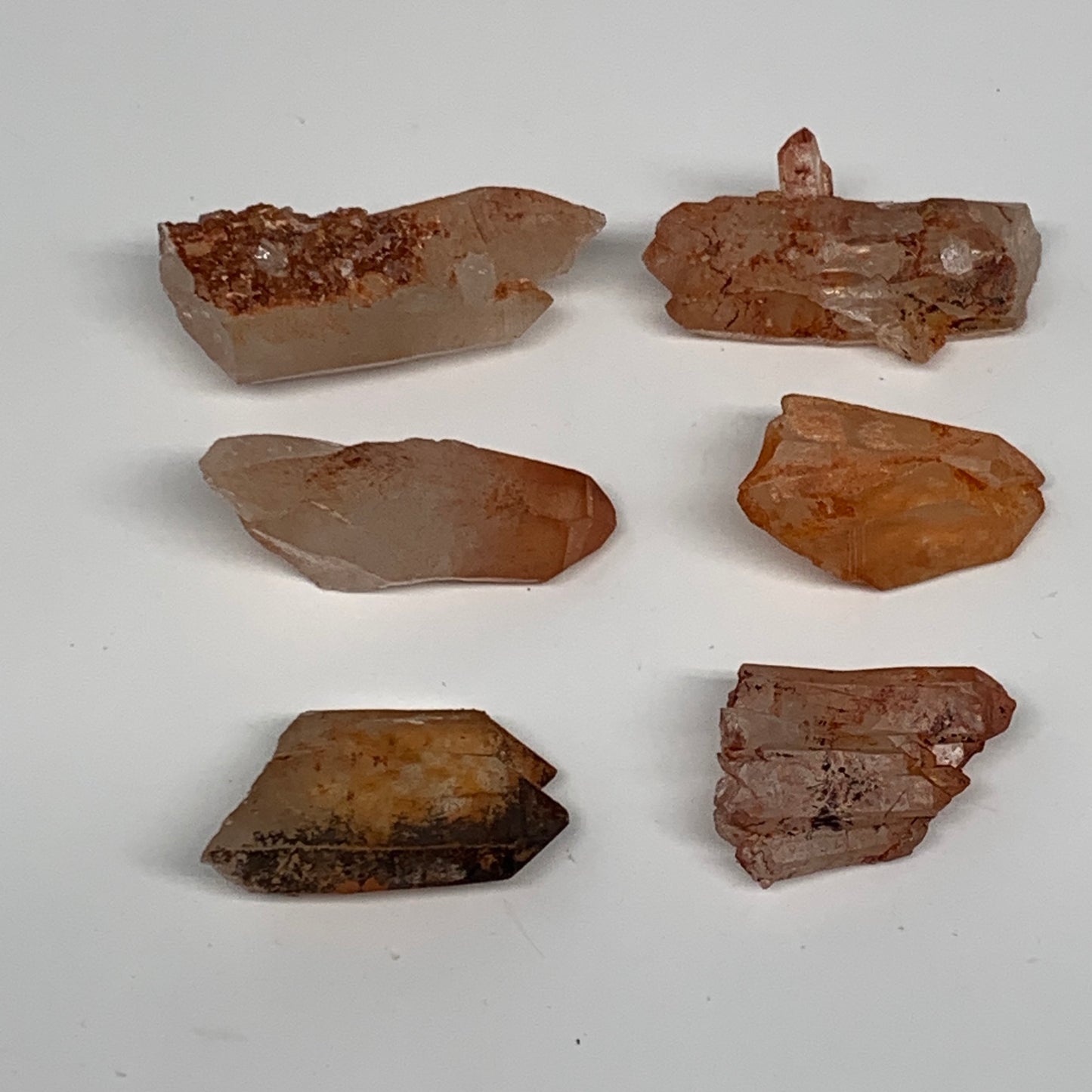 37.1g, 1"-1.5", 6pcs, Natural Red Quartz Crystal Terminated @Morocco, B11370