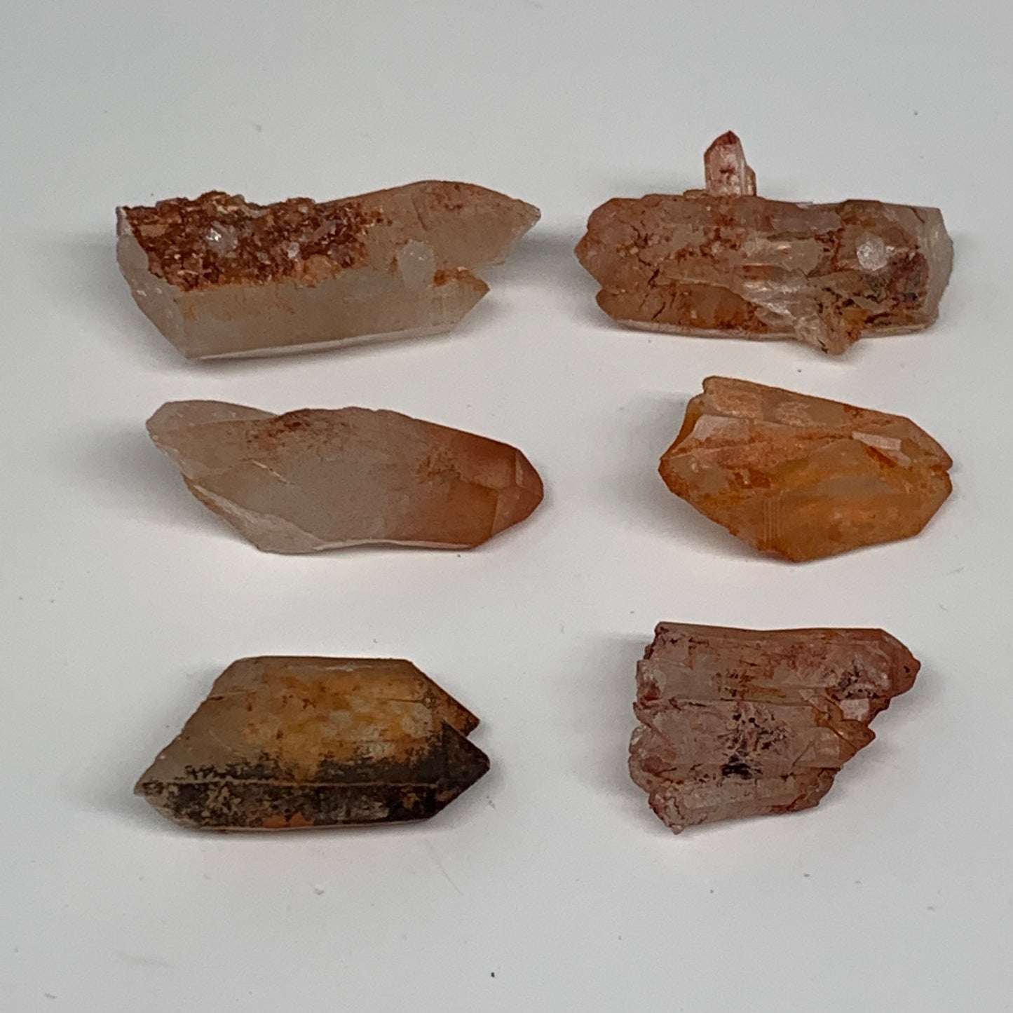 37.1g, 1"-1.5", 6pcs, Natural Red Quartz Crystal Terminated @Morocco, B11370